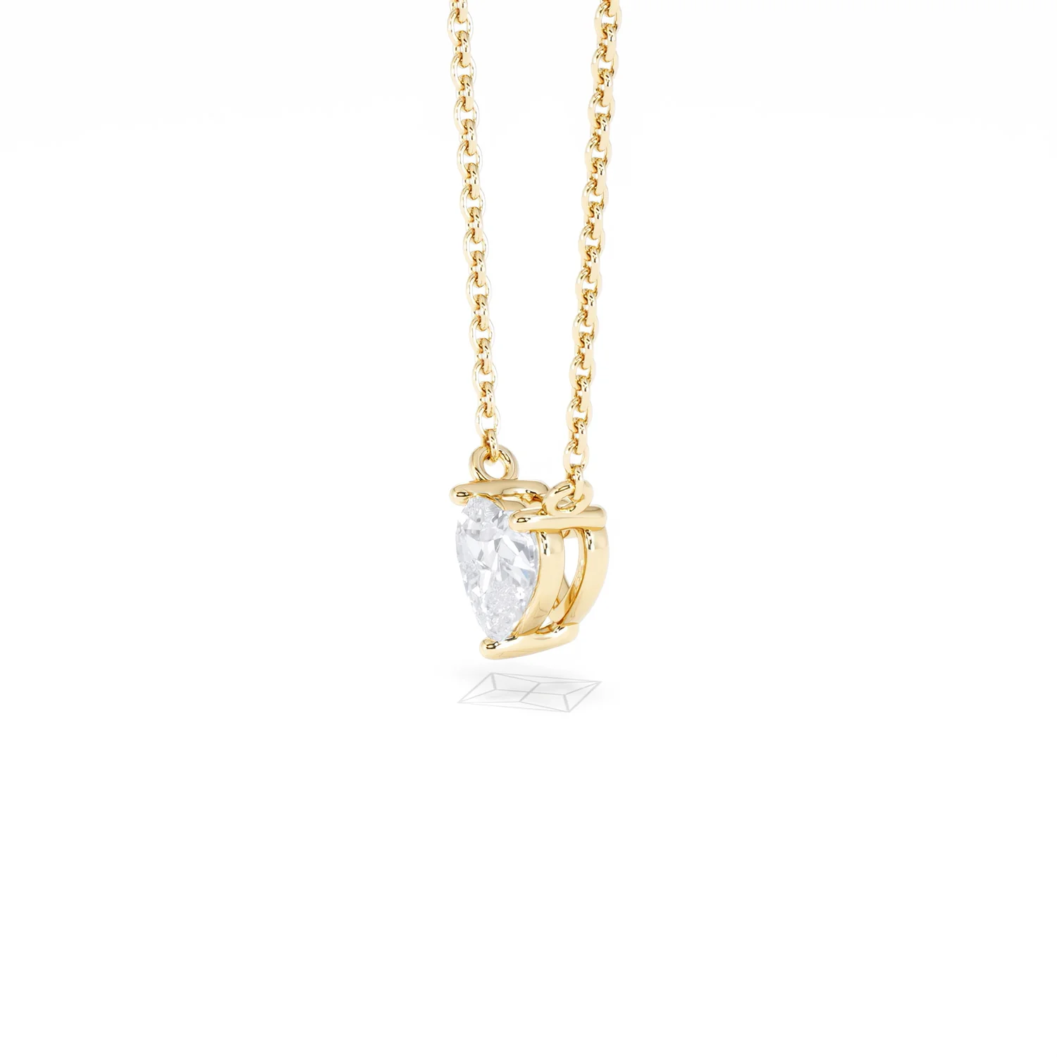 Wanderlust Floating Heart Cut Lab Diamond Solitaire Necklace 0.50ct H/SI in 9K Gold - Image 76