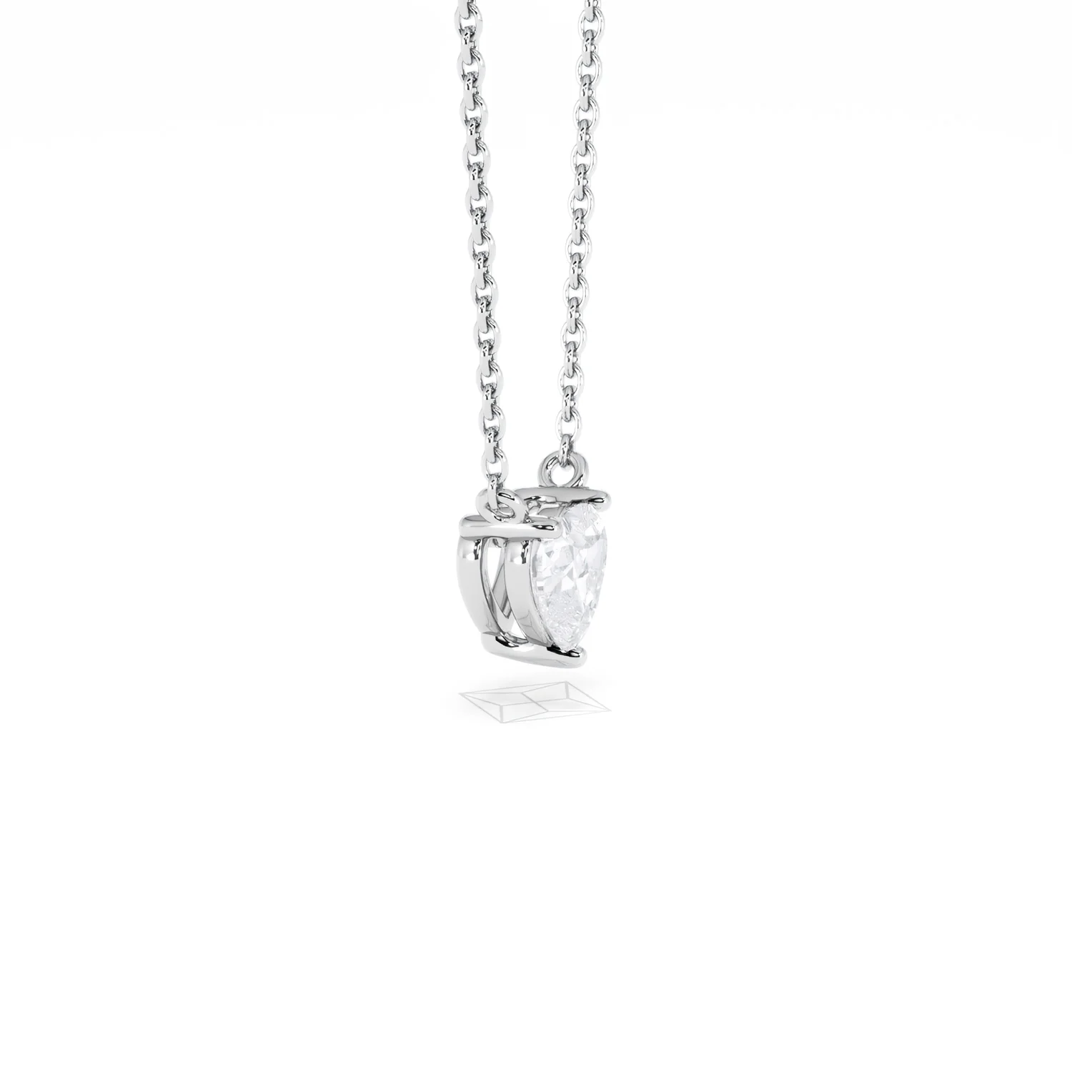 Wanderlust Floating Heart Cut Lab Diamond Solitaire Necklace 0.50ct H/SI in 9K White Gold - Image 25