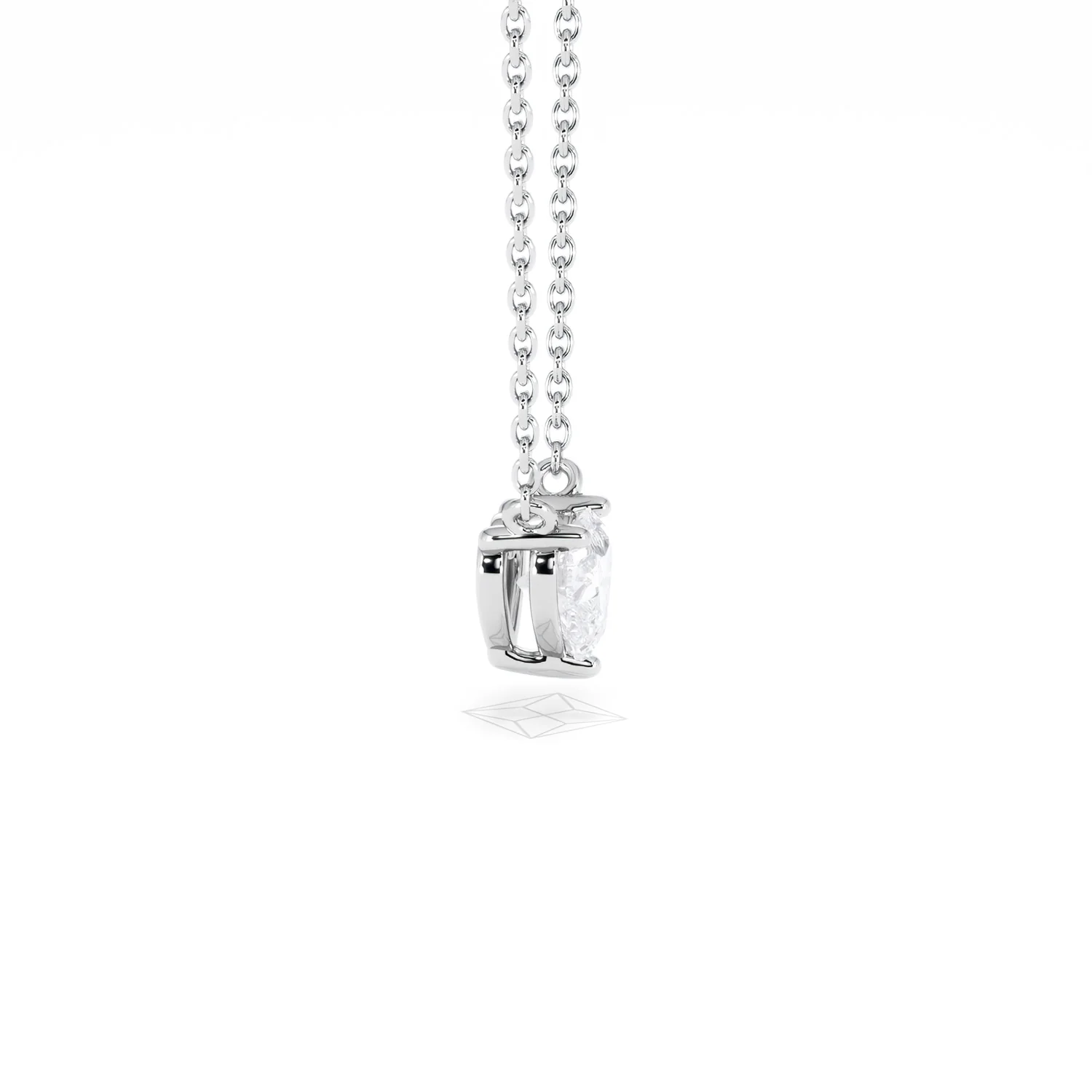 Wanderlust Floating Heart Cut Lab Diamond Solitaire Necklace 0.50ct H/SI in 9K White Gold - Image 28