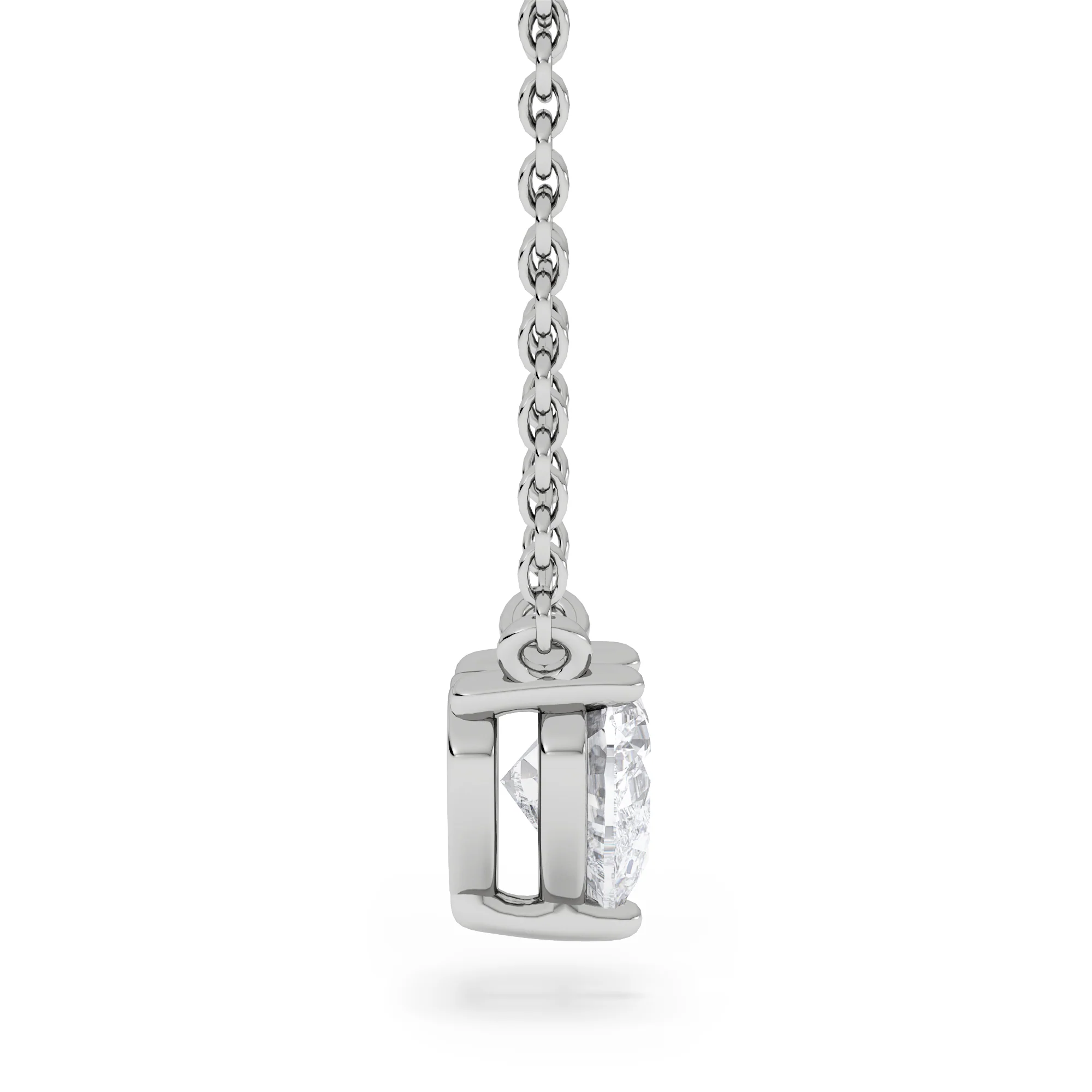 Wanderlust Floating Heart Cut Lab Diamond Solitaire Necklace 0.50ct H/SI in 9K White Gold - Image 5