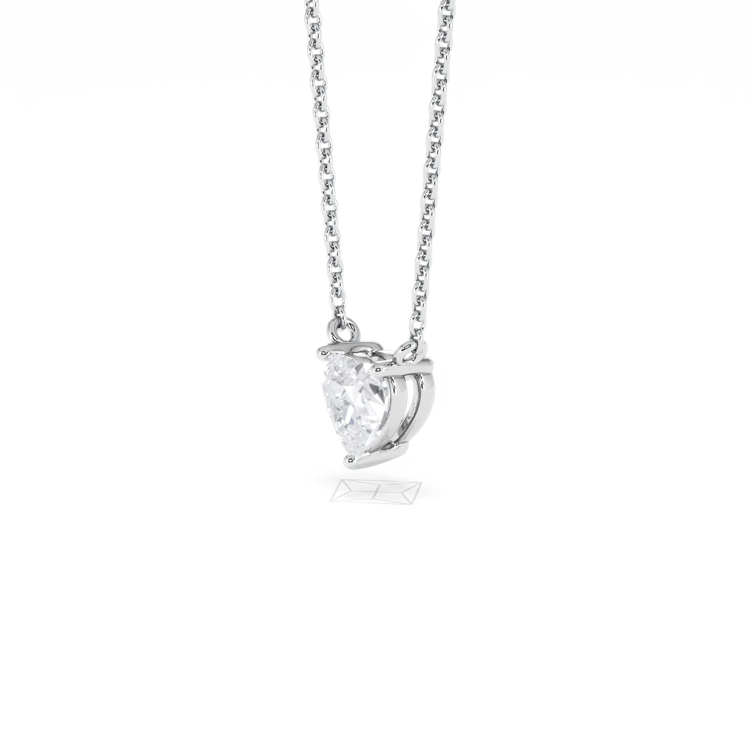 Wanderlust Floating Heart Cut Lab Diamond Solitaire Necklace 0.50ct H/SI in 9K White Gold - Image 78