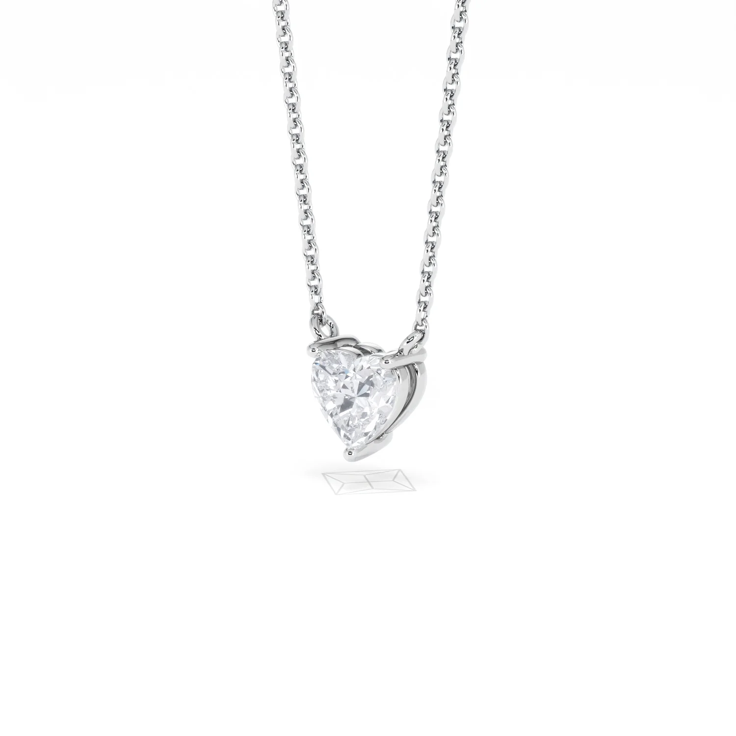 Wanderlust Floating Heart Cut Lab Diamond Solitaire Necklace 0.50ct H/SI in 9K White Gold - Image 82