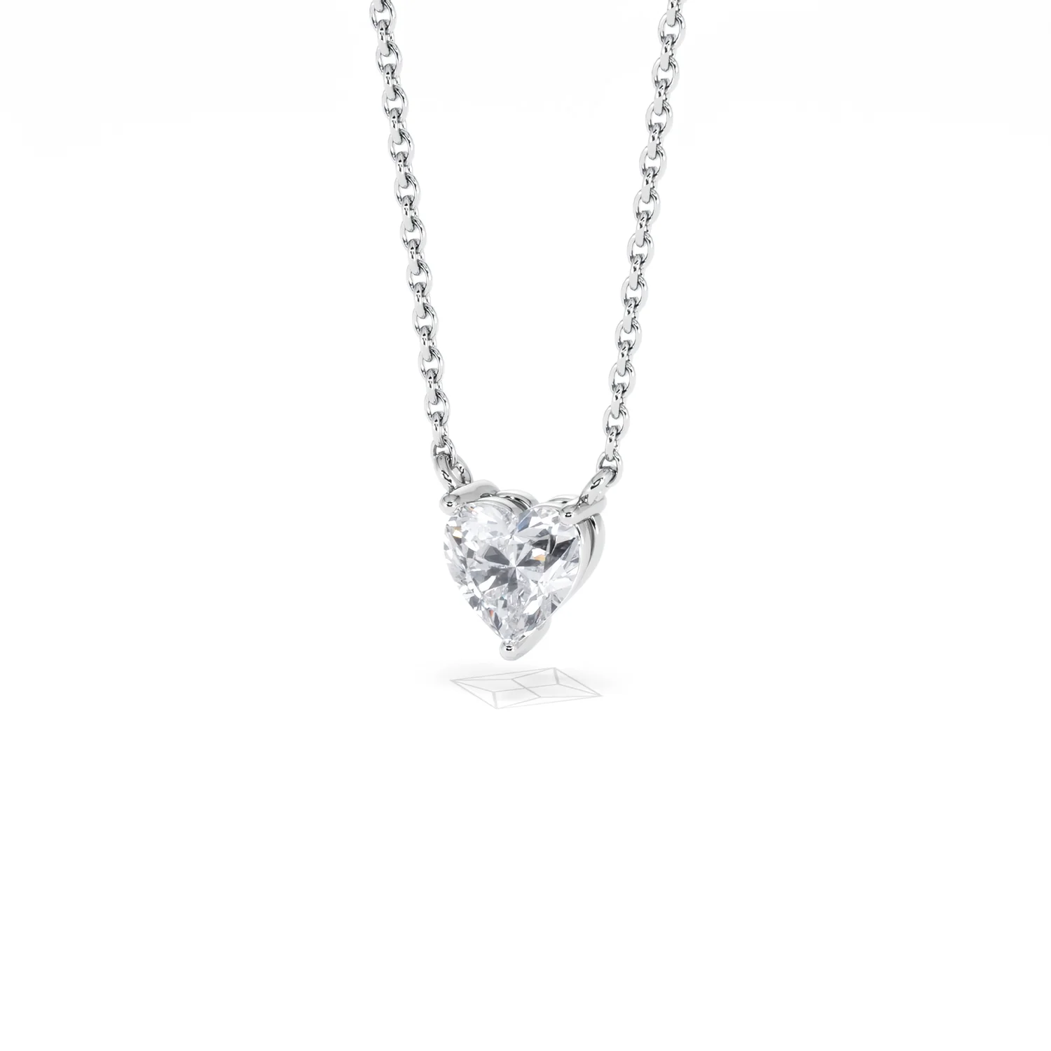 Wanderlust Floating Heart Cut Lab Diamond Solitaire Necklace 0.50ct H/SI in 9K White Gold - Image 85