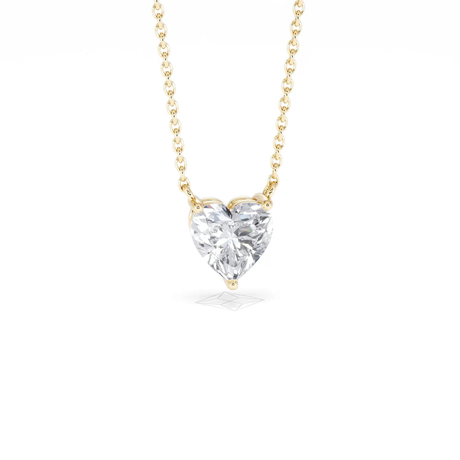 Wanderlust Floating Heart Cut Lab Diamond Solitaire Necklace 1.00ct H/SI in 9K Gold - Image 12