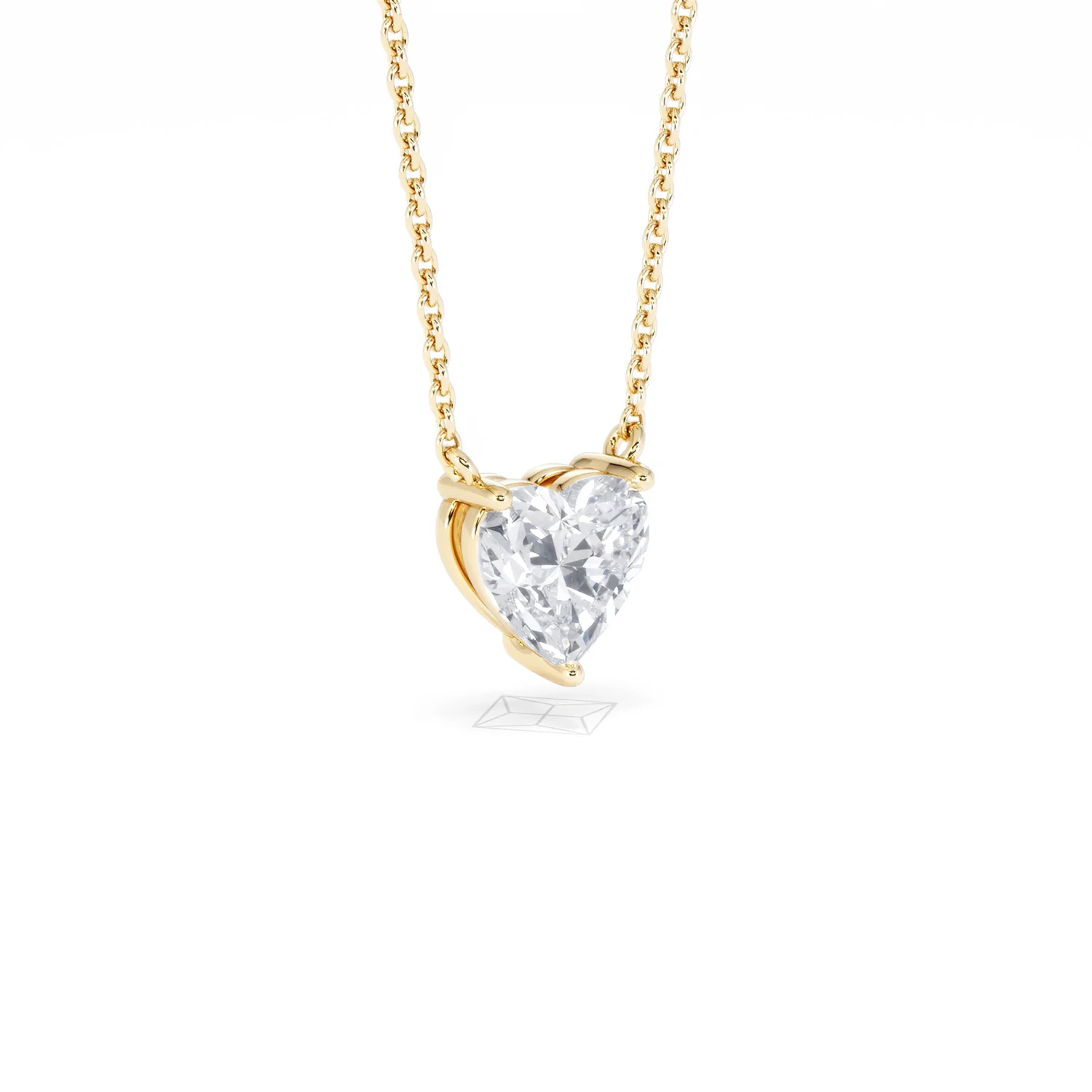 Wanderlust Floating Heart Cut Lab Diamond Solitaire Necklace 1.00ct H/SI in 9K Gold - Image 17
