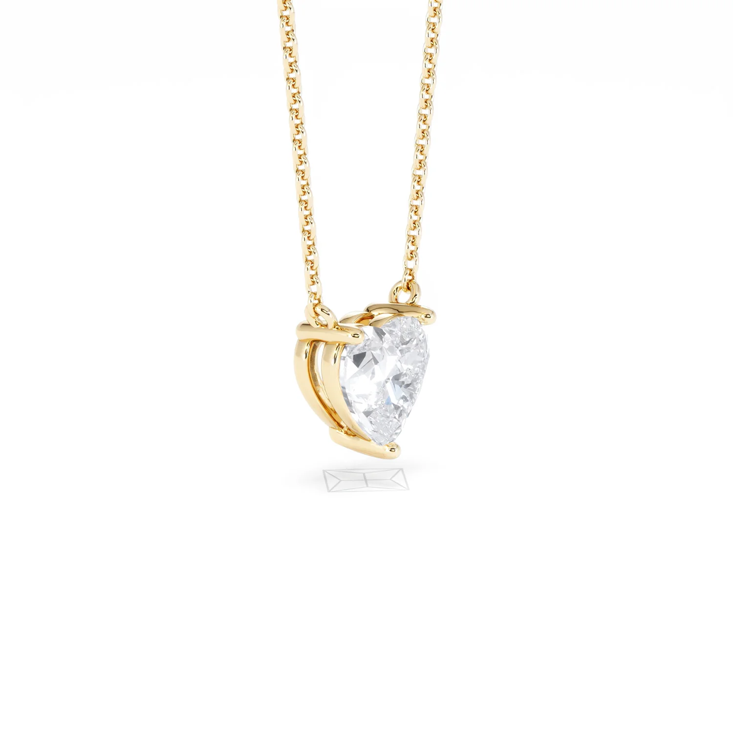 Wanderlust Floating Heart Cut Lab Diamond Solitaire Necklace 1.00ct H/SI in 9K Gold - Image 21