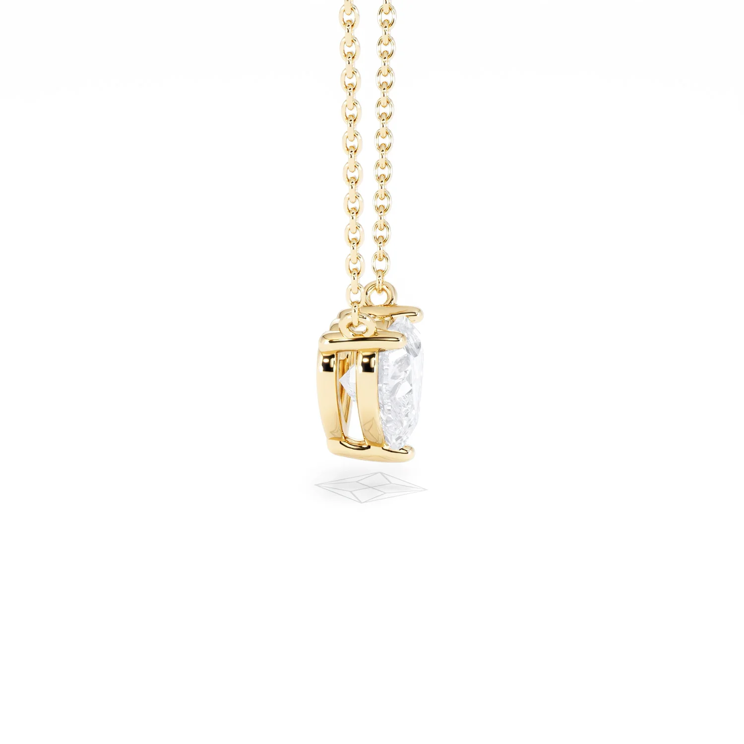 Wanderlust Floating Heart Cut Lab Diamond Solitaire Necklace 1.00ct H/SI in 9K Gold - Image 28