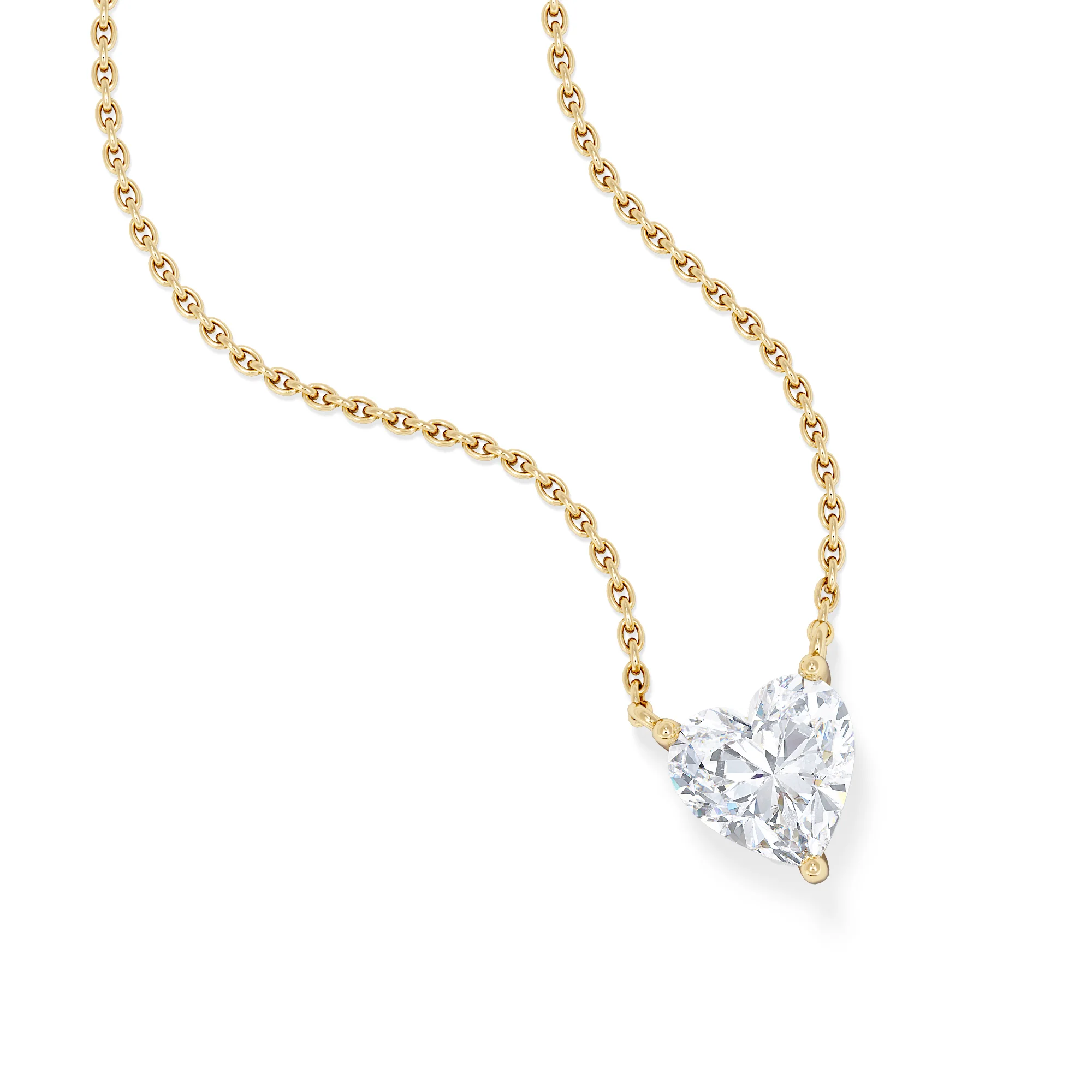 Wanderlust Floating Heart Cut Lab Diamond Solitaire Necklace 1.00ct H/SI in 9K Gold - Image 3