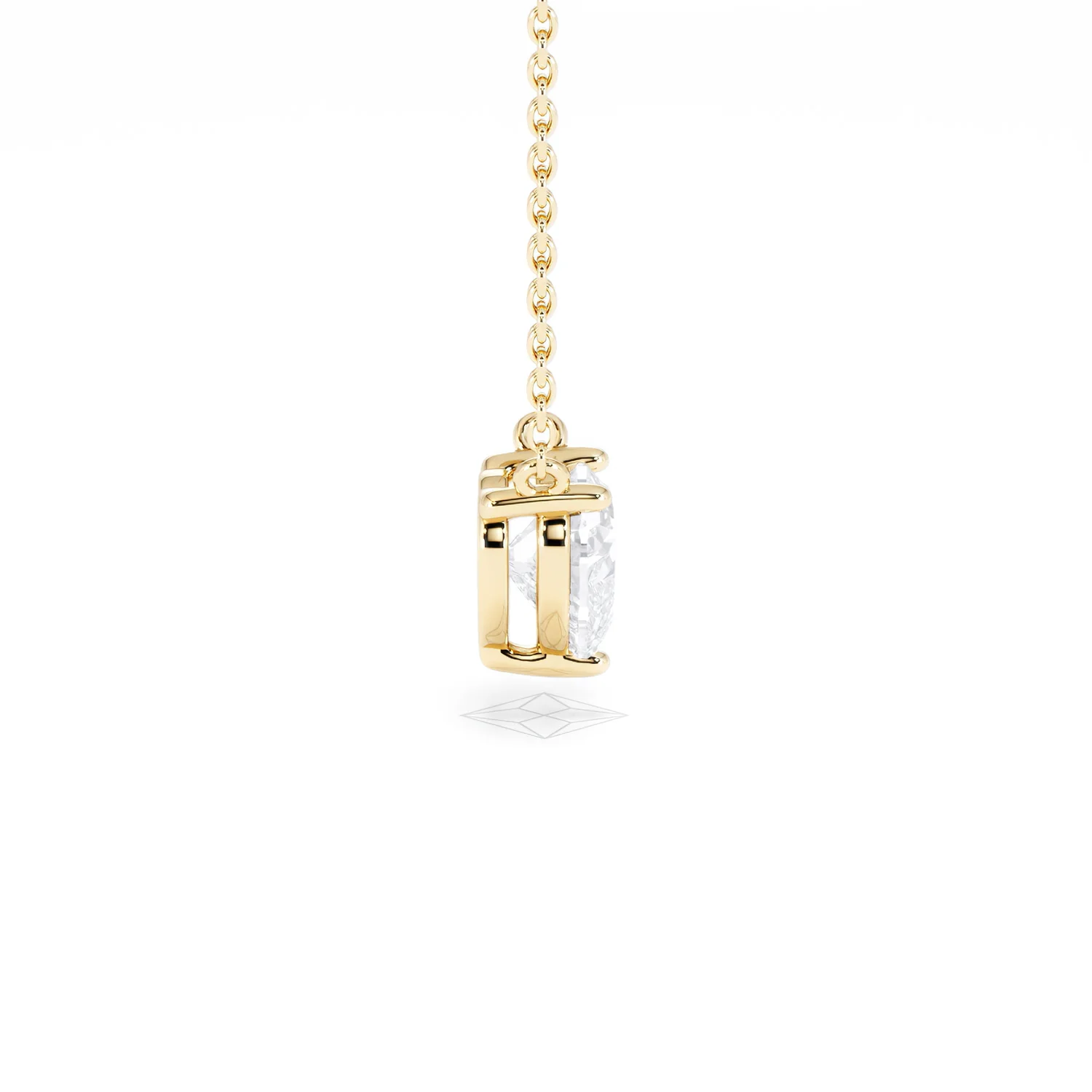 Wanderlust Floating Heart Cut Lab Diamond Solitaire Necklace 1.00ct H/SI in 9K Gold - Image 30