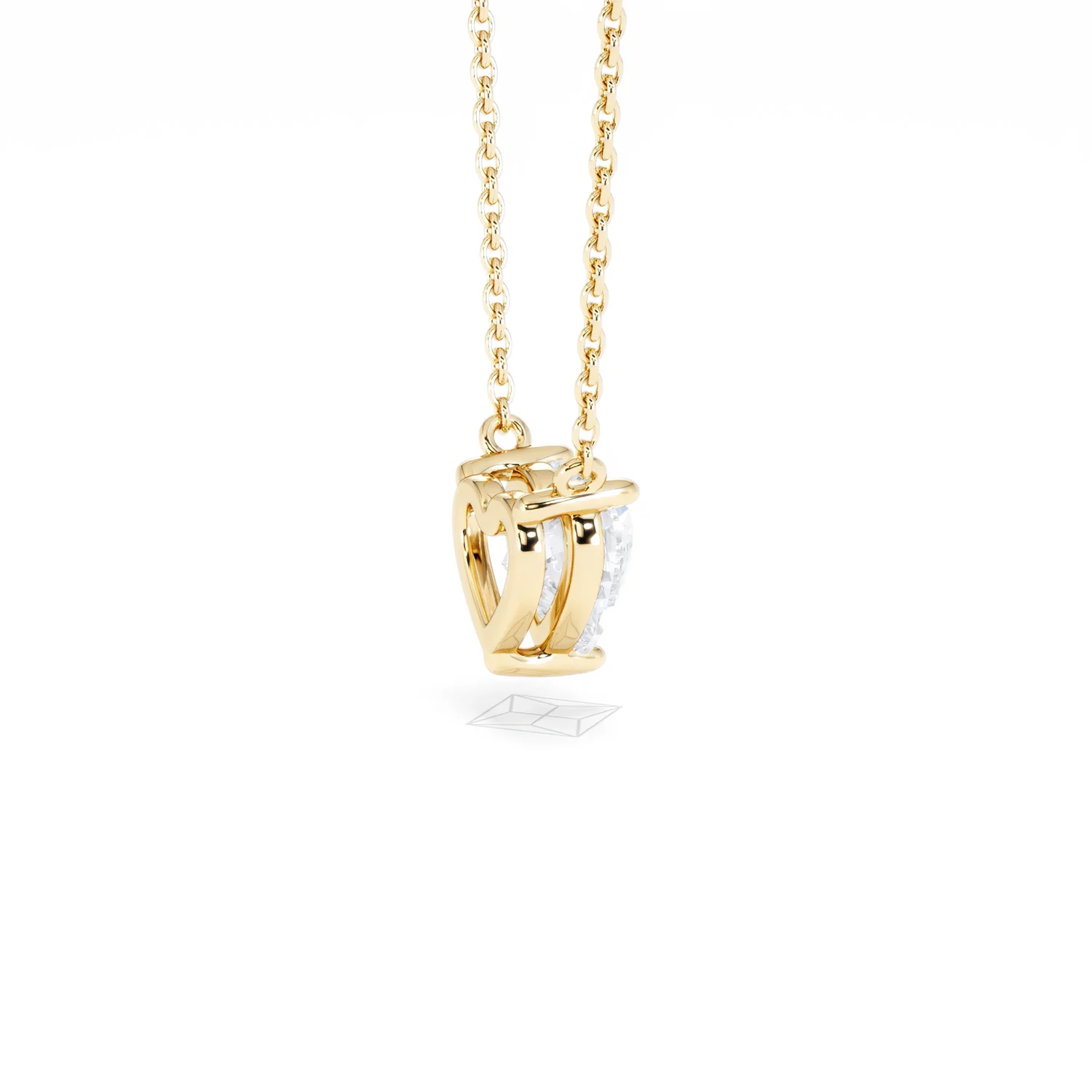 Wanderlust Floating Heart Cut Lab Diamond Solitaire Necklace 1.00ct H/SI in 9K Gold - Image 35