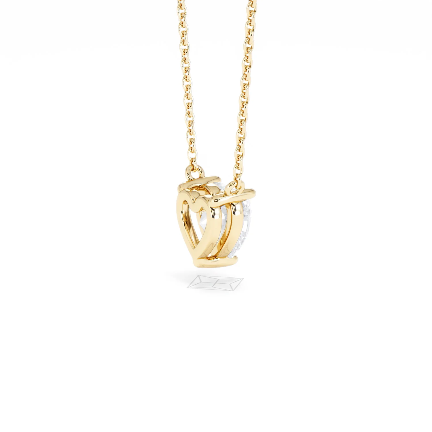 Wanderlust Floating Heart Cut Lab Diamond Solitaire Necklace 1.00ct H/SI in 9K Gold - Image 37