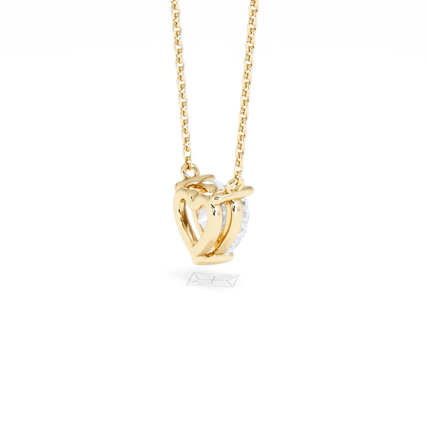 Wanderlust Floating Heart Cut Lab Diamond Solitaire Necklace 1.00ct H/SI in 9K Gold - Image 38
