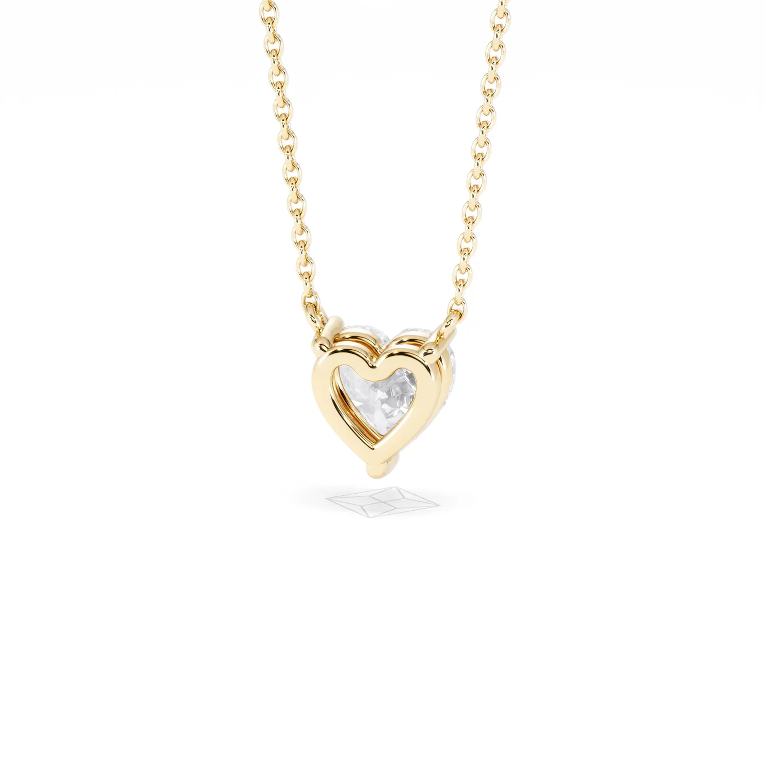 Wanderlust Floating Heart Cut Lab Diamond Solitaire Necklace 1.00ct H/SI in 9K Gold - Image 47