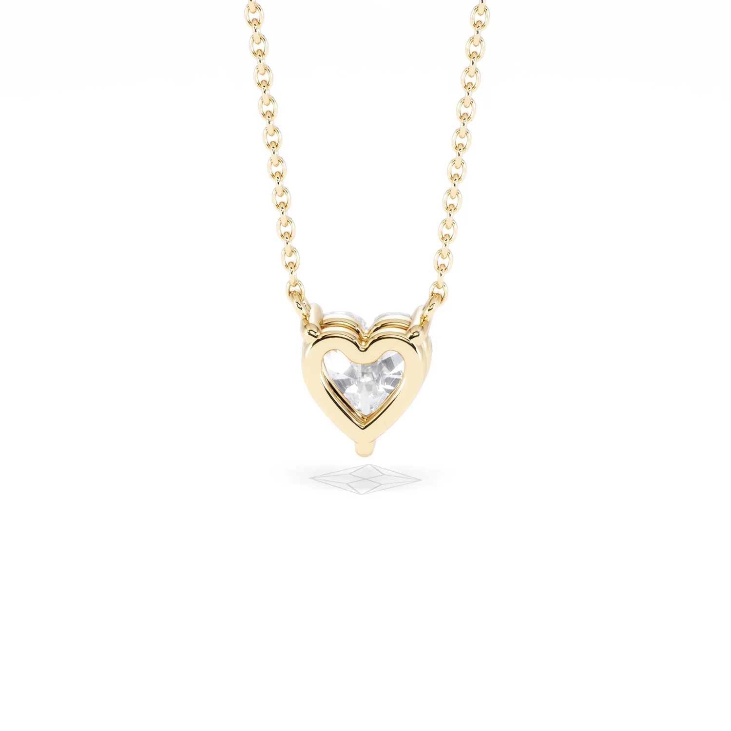 Wanderlust Floating Heart Cut Lab Diamond Solitaire Necklace 1.00ct H/SI in 9K Gold - Image 49