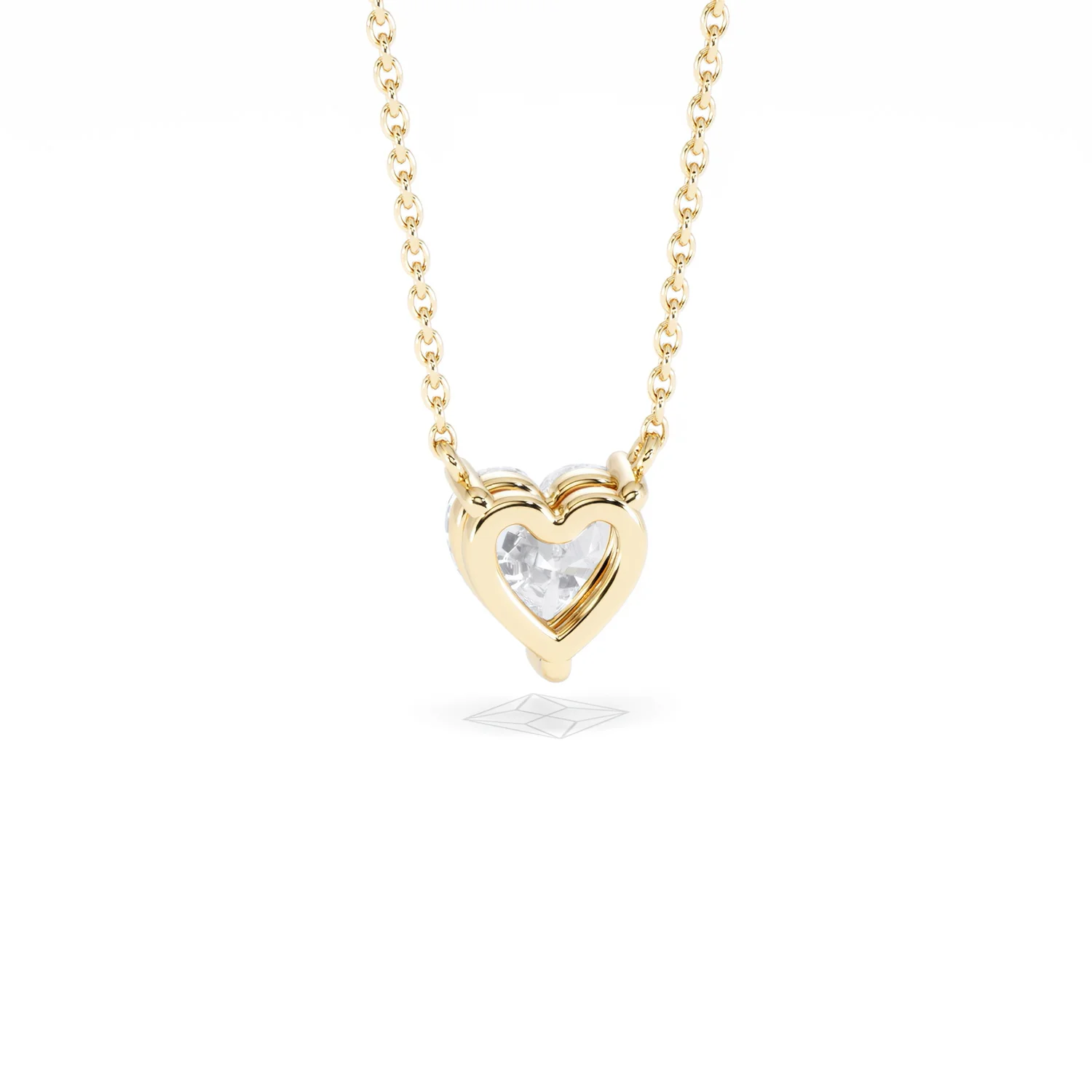 Wanderlust Floating Heart Cut Lab Diamond Solitaire Necklace 1.00ct H/SI in 9K Gold - Image 52