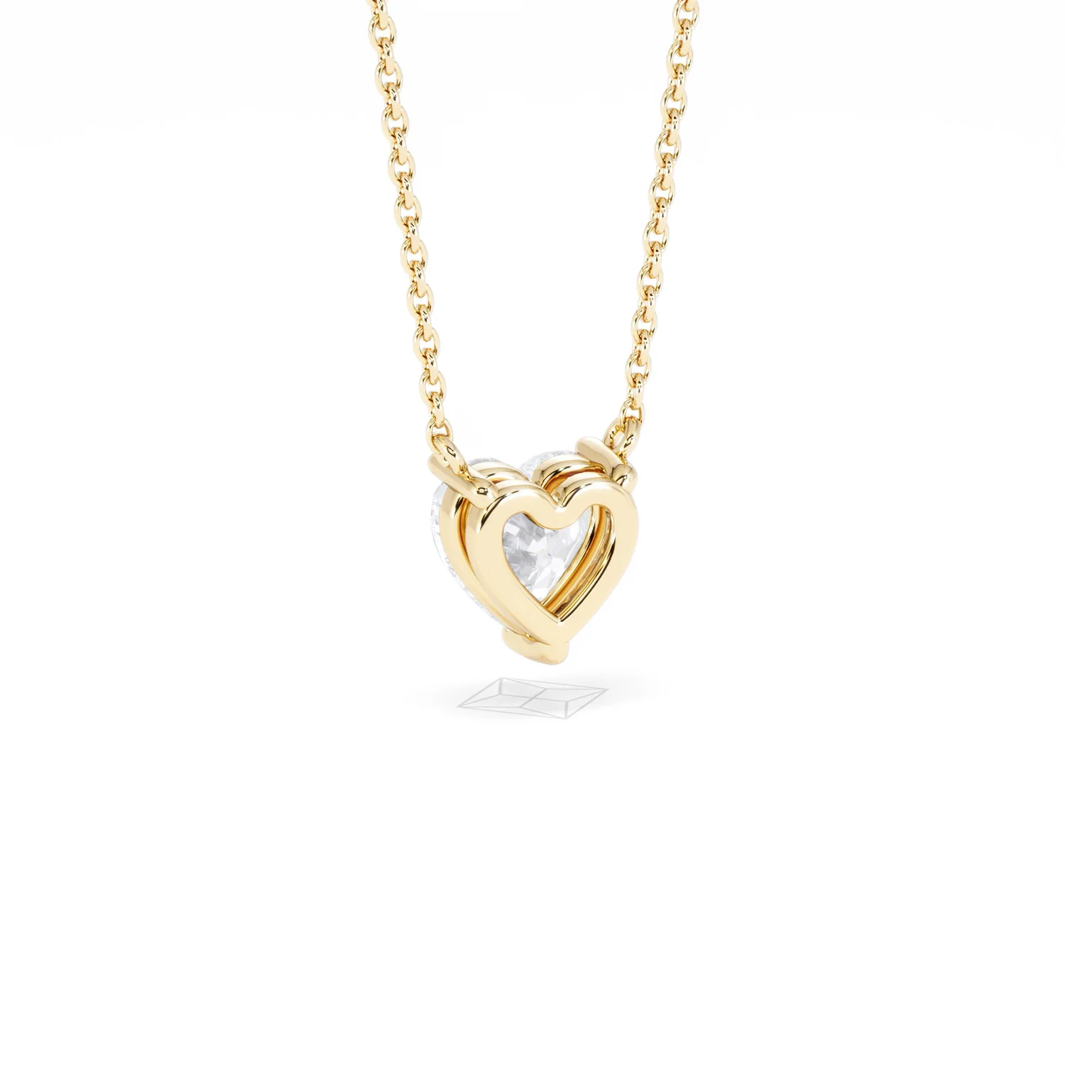 Wanderlust Floating Heart Cut Lab Diamond Solitaire Necklace 1.00ct H/SI in 9K Gold - Image 55