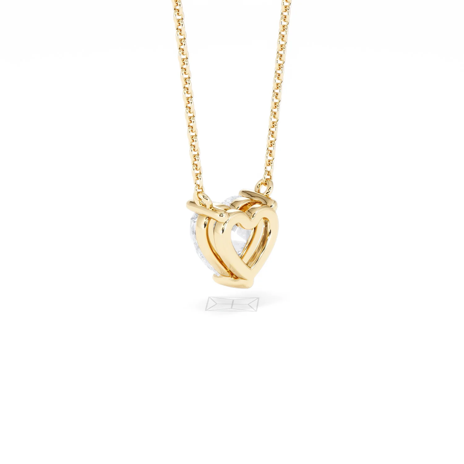 Wanderlust Floating Heart Cut Lab Diamond Solitaire Necklace 1.00ct H/SI in 9K Gold - Image 59