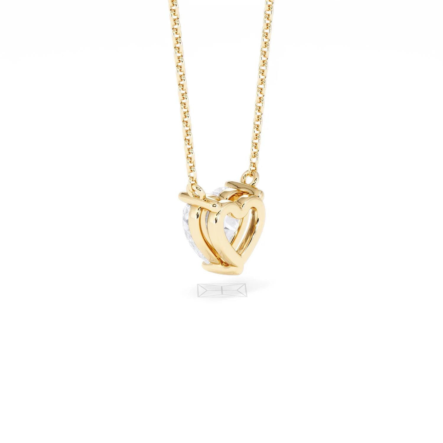 Wanderlust Floating Heart Cut Lab Diamond Solitaire Necklace 1.00ct H/SI in 9K Gold - Image 60