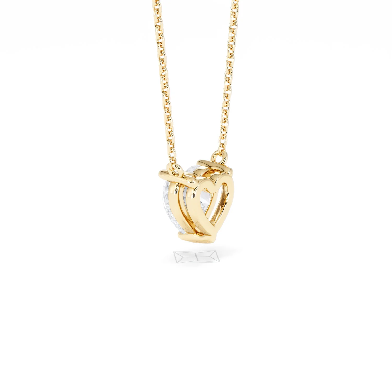 Wanderlust Floating Heart Cut Lab Diamond Solitaire Necklace 1.00ct H/SI in 9K Gold - Image 61