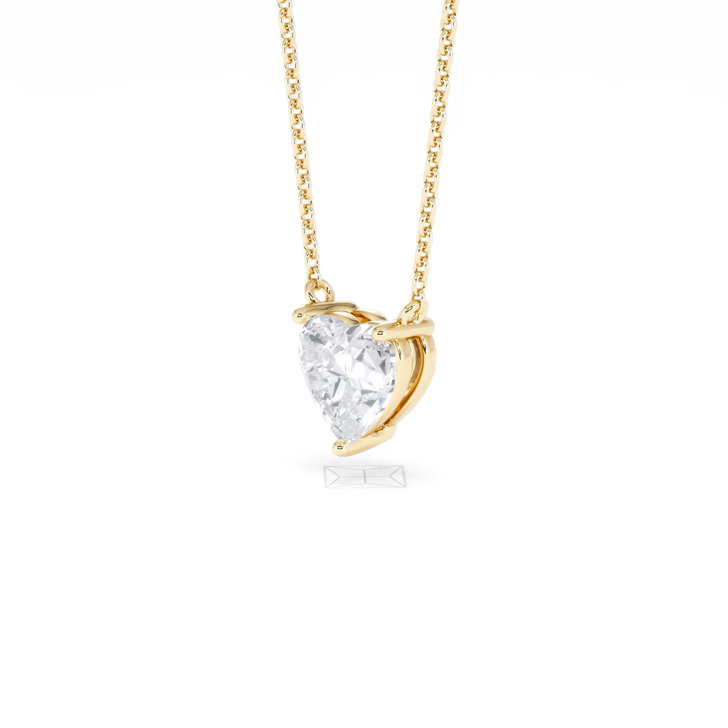 Wanderlust Floating Heart Cut Lab Diamond Solitaire Necklace 1.00ct H/SI in 9K Gold - Image 80