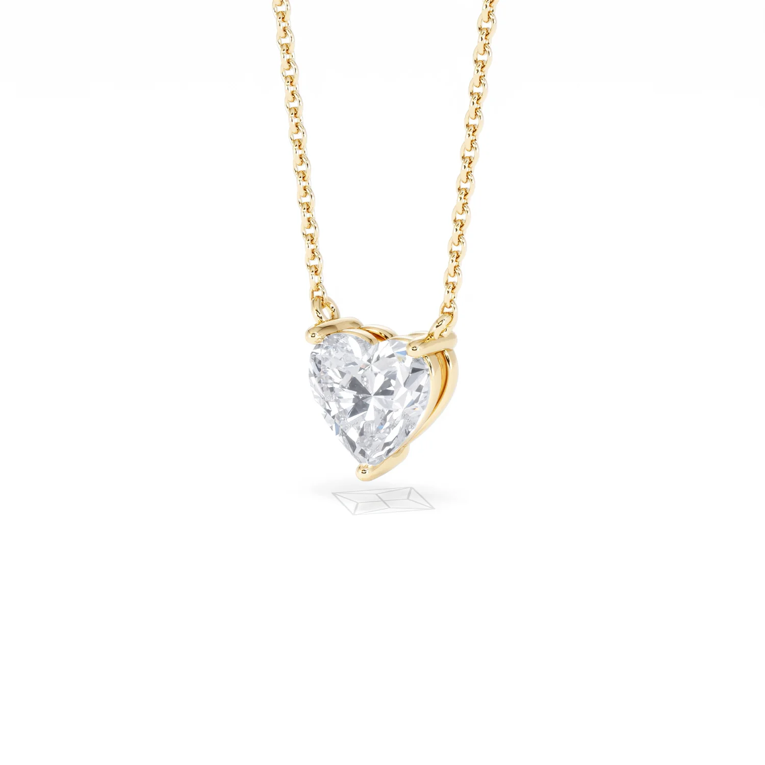 Wanderlust Floating Heart Cut Lab Diamond Solitaire Necklace 1.00ct H/SI in 9K Gold - Image 83
