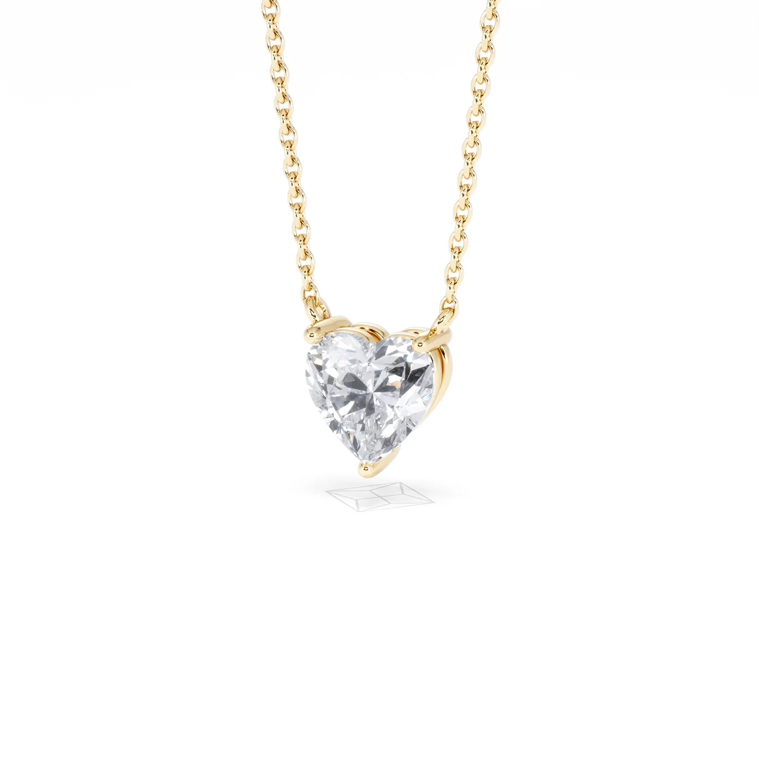 Wanderlust Floating Heart Cut Lab Diamond Solitaire Necklace 1.00ct H/SI in 9K Gold - Image 85