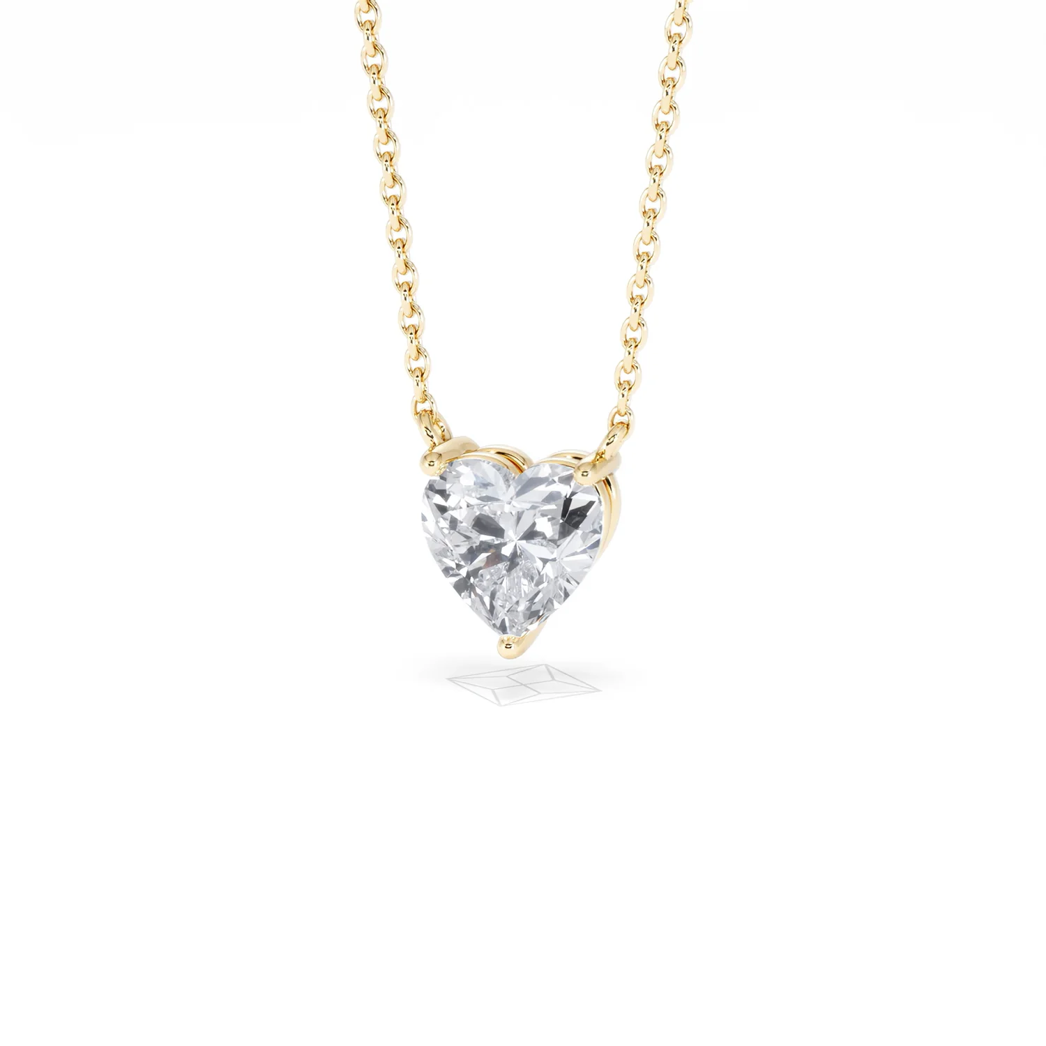 Wanderlust Floating Heart Cut Lab Diamond Solitaire Necklace 1.00ct H/SI in 9K Gold - Image 86