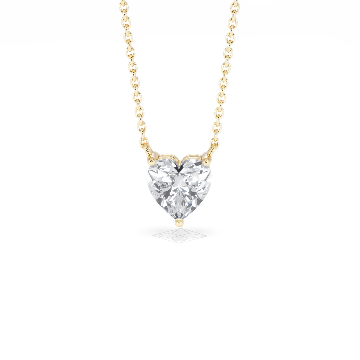 Wanderlust Floating Heart Cut Lab Diamond Solitaire Necklace 1.00ct H/SI in 9K Gold - Image 89