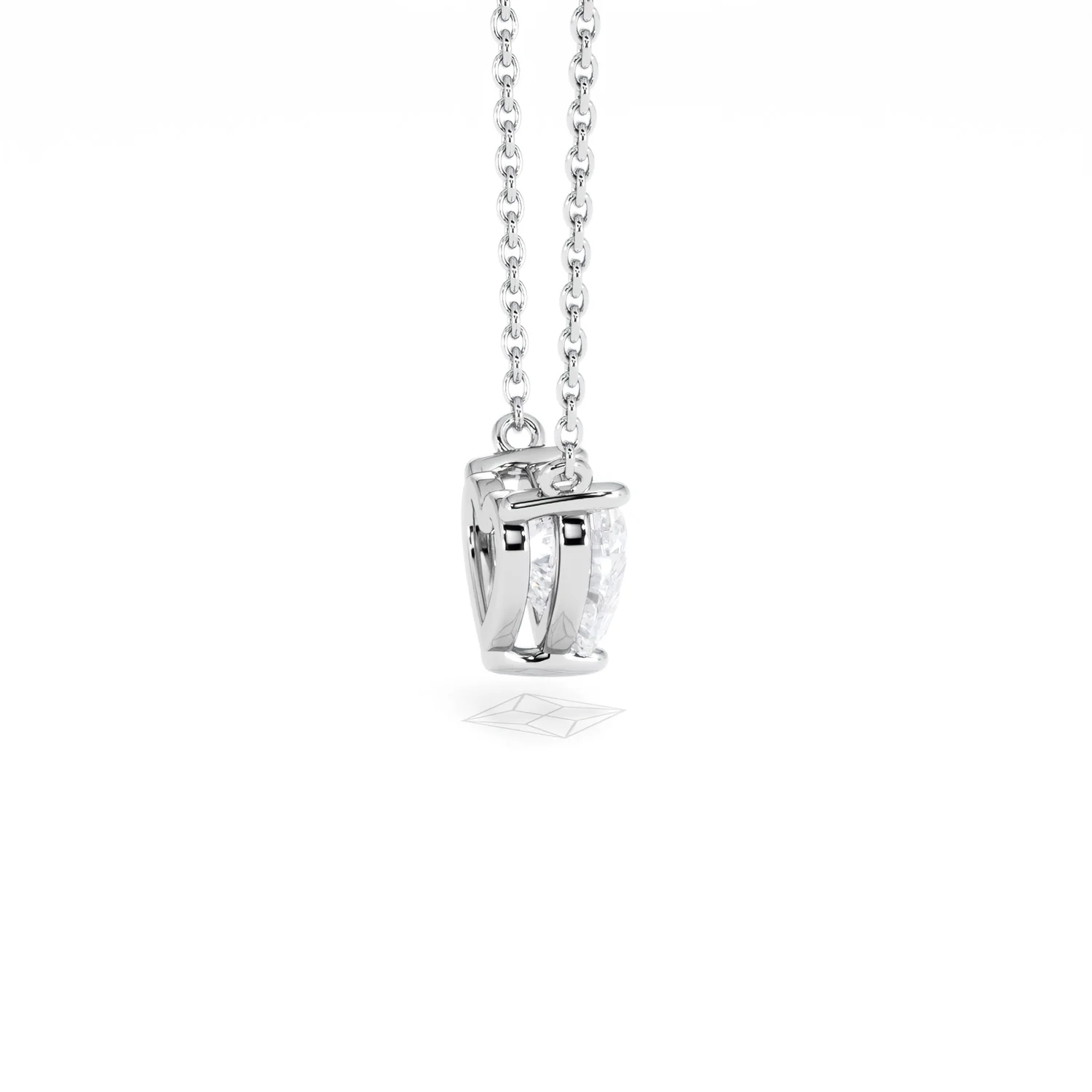 Wanderlust Floating Heart Cut Lab Diamond Solitaire Necklace 1.00ct H/SI in 9K White Gold - Image 33