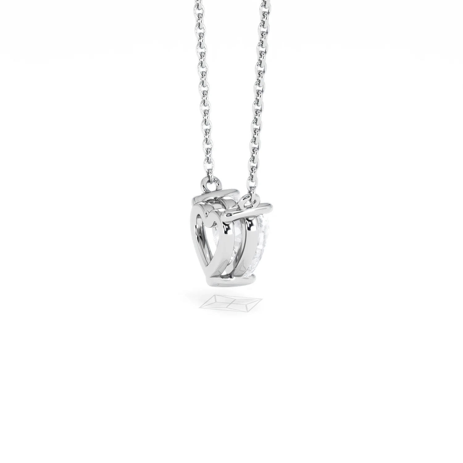 Wanderlust Floating Heart Cut Lab Diamond Solitaire Necklace 1.00ct H/SI in 9K White Gold - Image 36