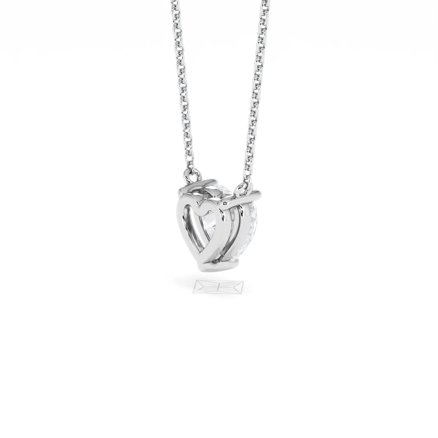 Wanderlust Floating Heart Cut Lab Diamond Solitaire Necklace 1.00ct H/SI in 9K White Gold - Image 39