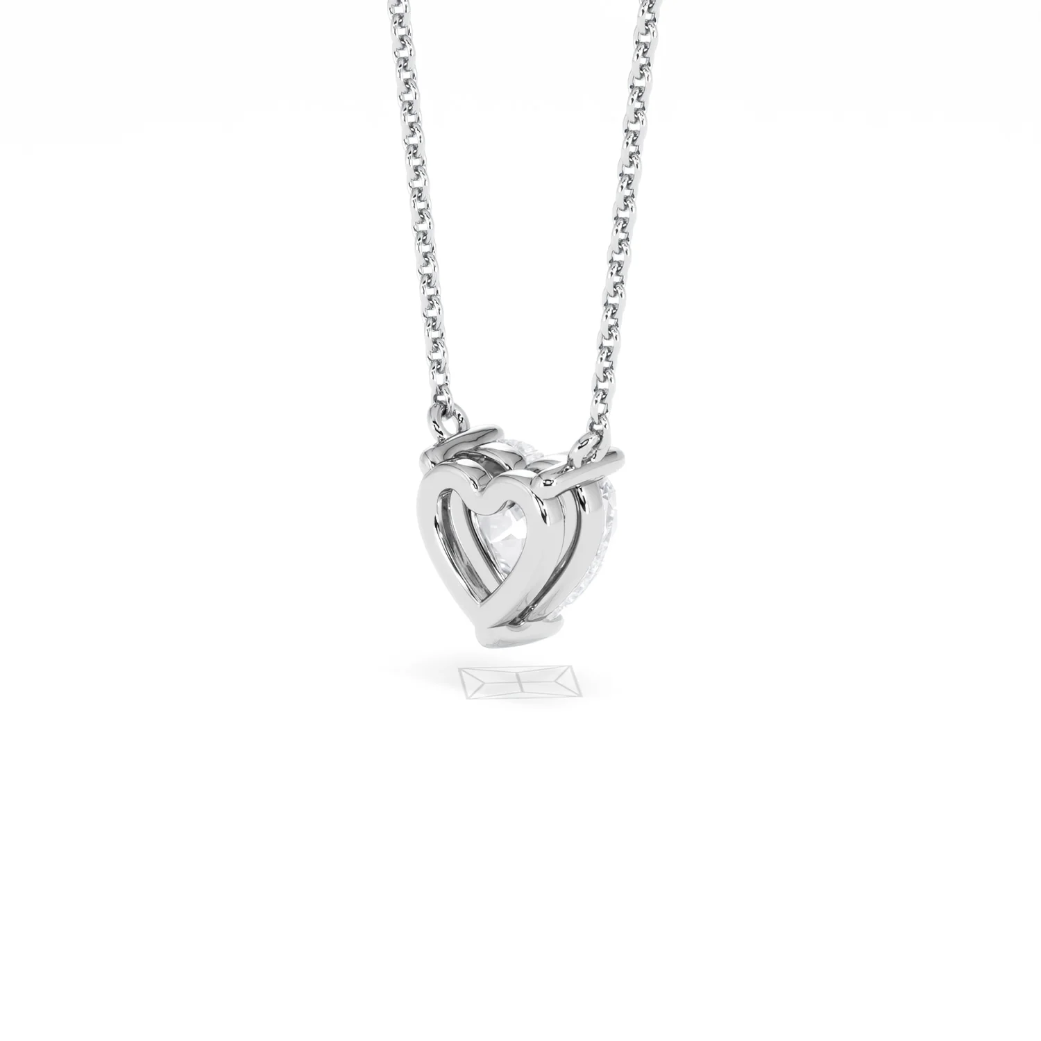 Wanderlust Floating Heart Cut Lab Diamond Solitaire Necklace 1.00ct H/SI in 9K White Gold - Image 41