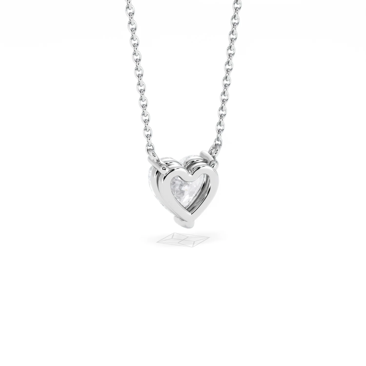Wanderlust Floating Heart Cut Lab Diamond Solitaire Necklace 1.00ct H/SI in 9K White Gold - Image 54
