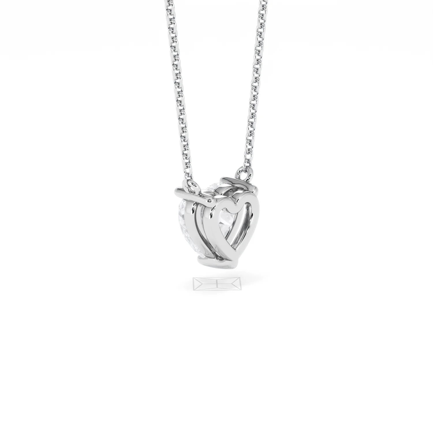 Wanderlust Floating Heart Cut Lab Diamond Solitaire Necklace 1.00ct H/SI in 9K White Gold - Image 60
