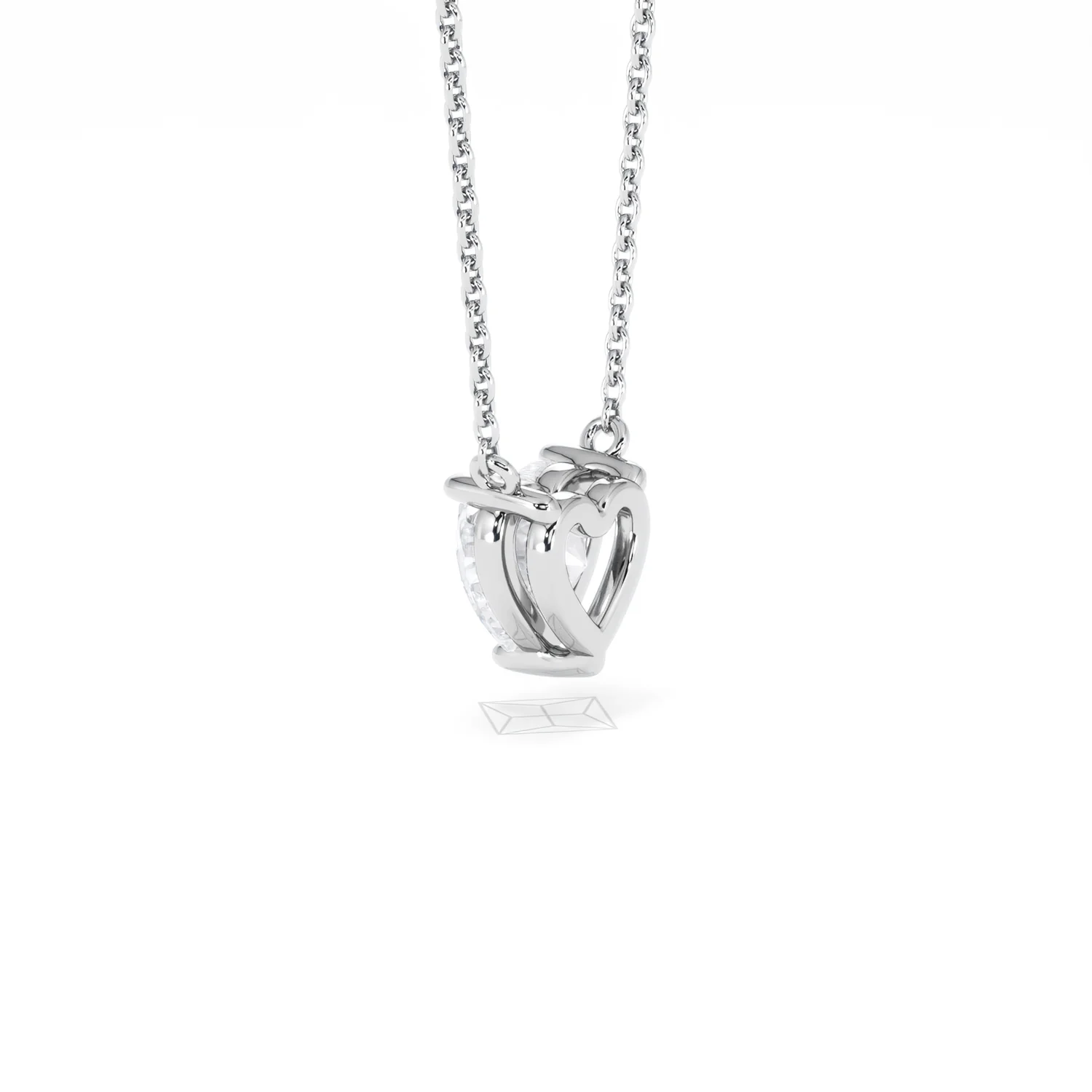 Wanderlust Floating Heart Cut Lab Diamond Solitaire Necklace 1.00ct H/SI in 9K White Gold - Image 62