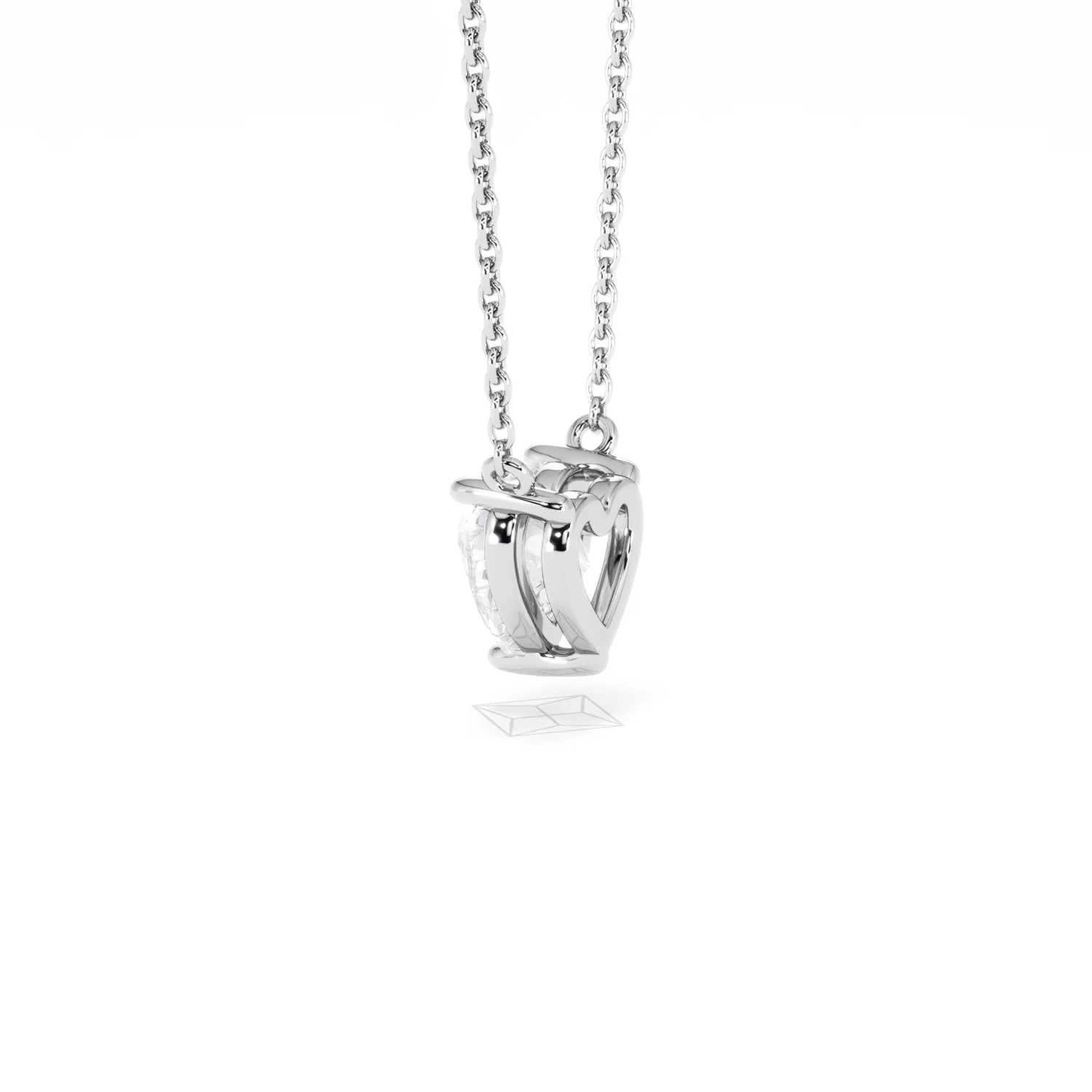 Wanderlust Floating Heart Cut Lab Diamond Solitaire Necklace 1.00ct H/SI in 9K White Gold - Image 64
