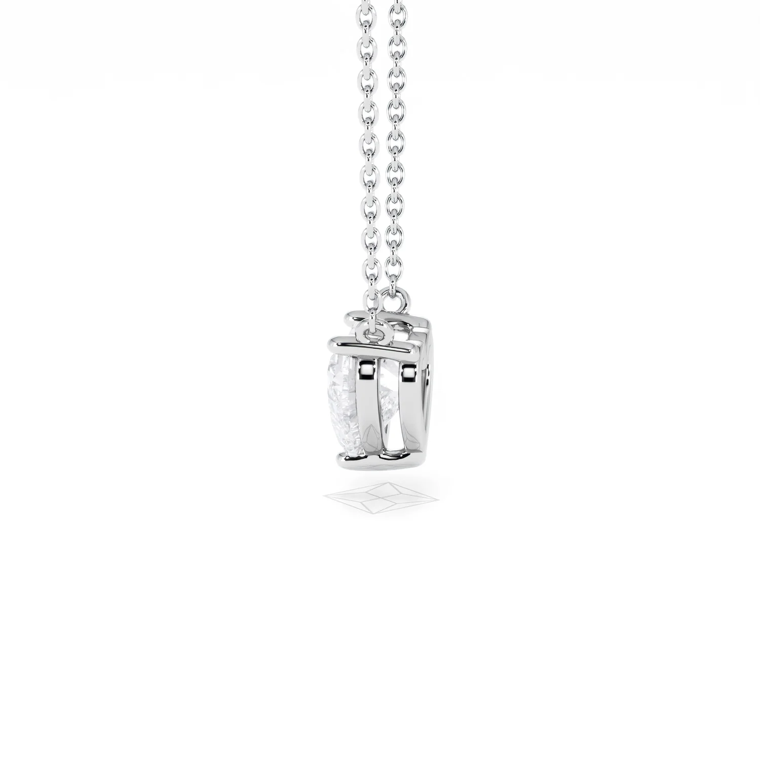 Wanderlust Floating Heart Cut Lab Diamond Solitaire Necklace 1.00ct H/SI in 9K White Gold - Image 68