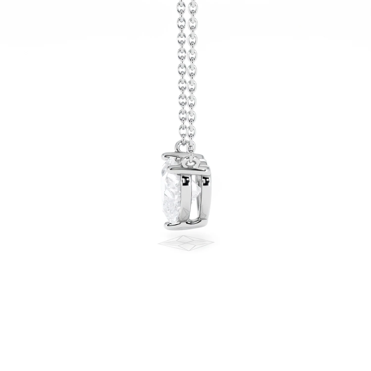 Wanderlust Floating Heart Cut Lab Diamond Solitaire Necklace 1.00ct H/SI in 9K White Gold - Image 71