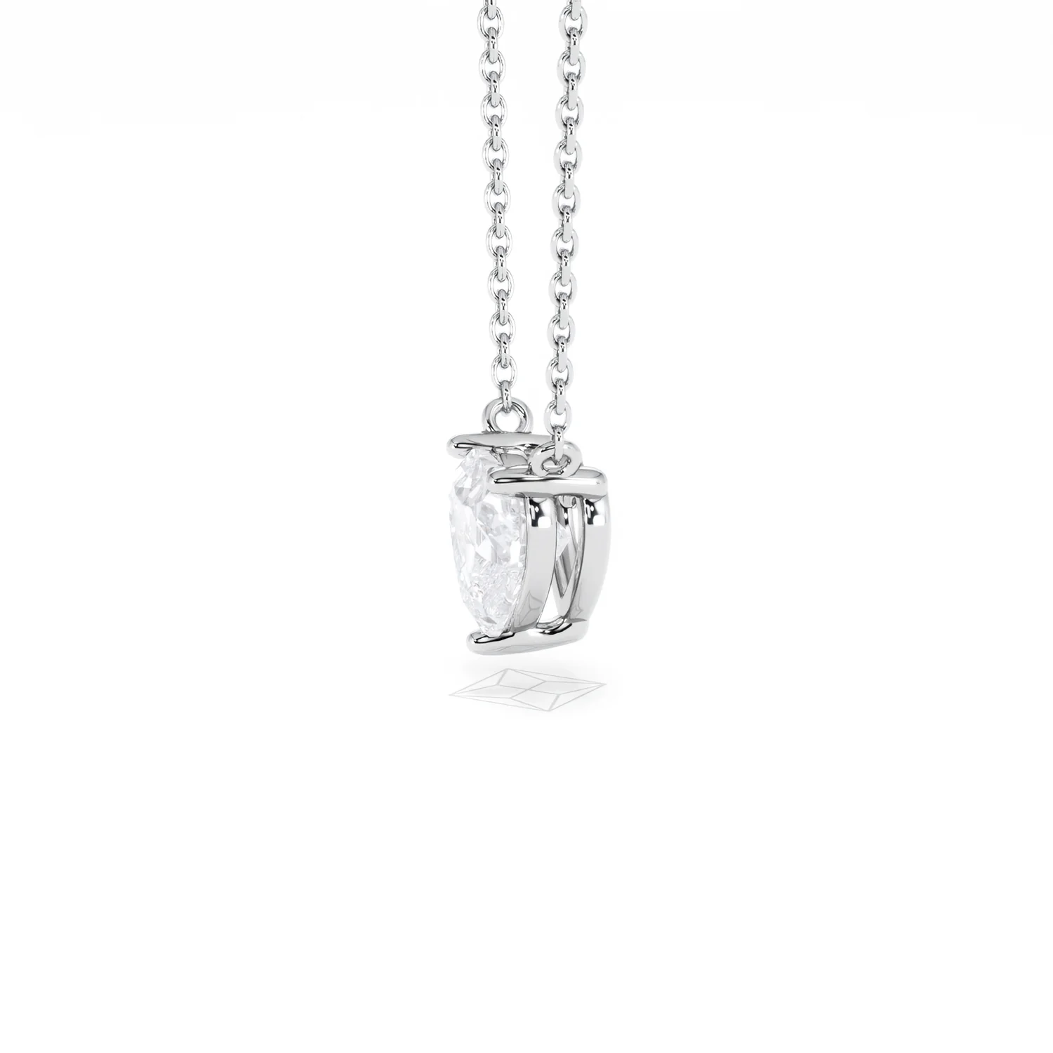 Wanderlust Floating Heart Cut Lab Diamond Solitaire Necklace 1.00ct H/SI in 9K White Gold - Image 73