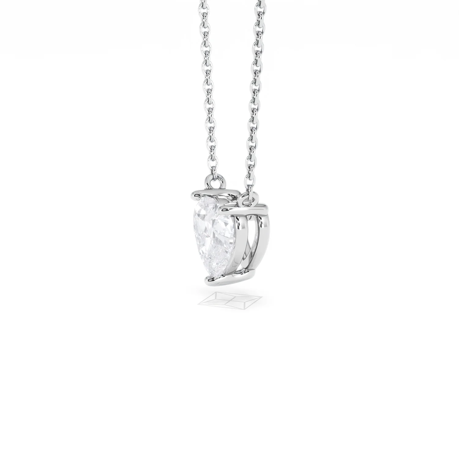 Wanderlust Floating Heart Cut Lab Diamond Solitaire Necklace 1.00ct H/SI in 9K White Gold - Image 75