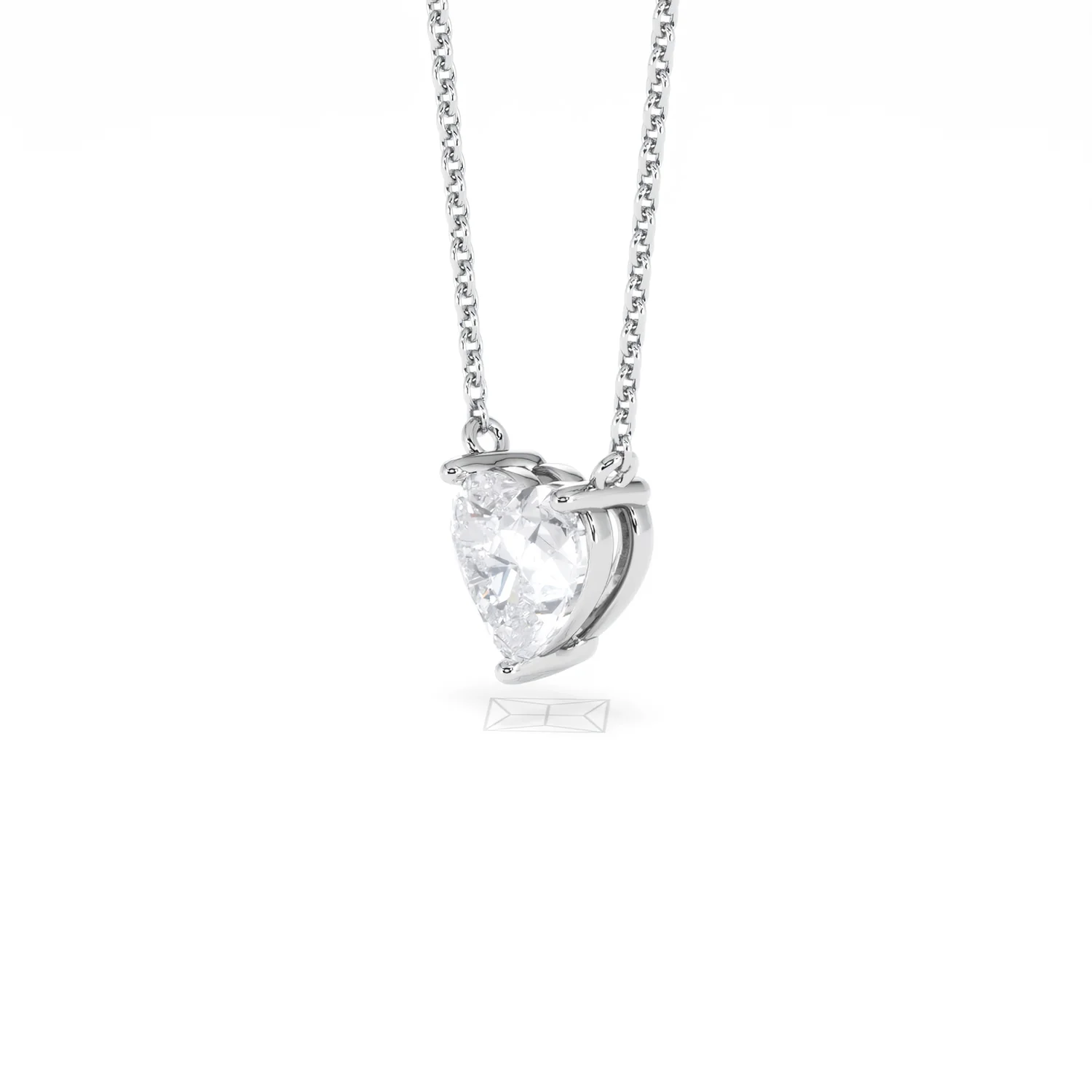 Wanderlust Floating Heart Cut Lab Diamond Solitaire Necklace 1.00ct H/SI in 9K White Gold - Image 79