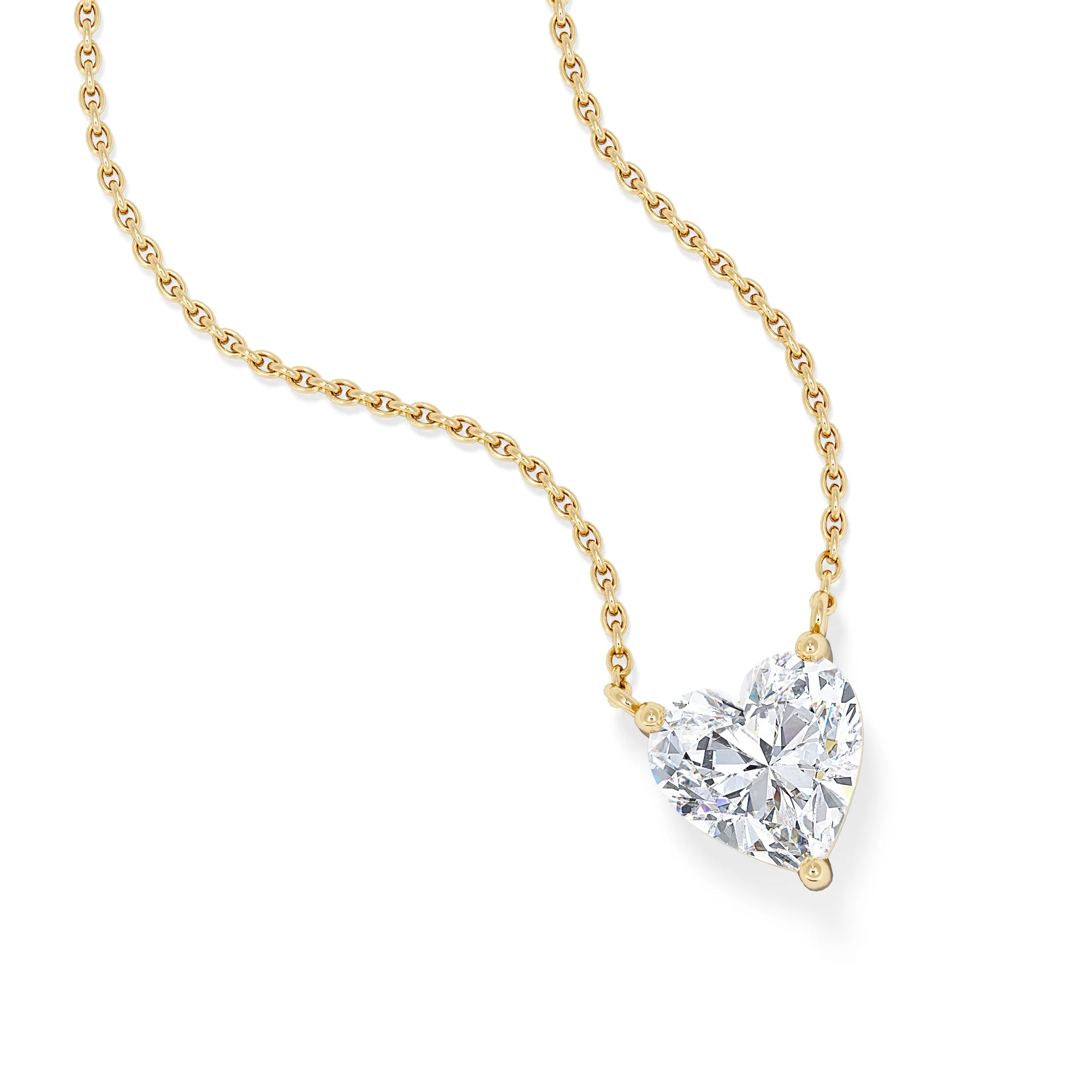 Wanderlust Floating Heart Cut Lab Diamond Solitaire Necklace 1.50ct H/SI in 9K Gold - Image 3