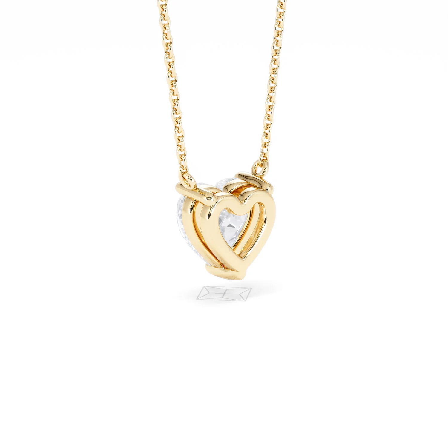 Wanderlust Floating Heart Cut Lab Diamond Solitaire Necklace 1.50ct H/SI in 9K Gold - Image 58