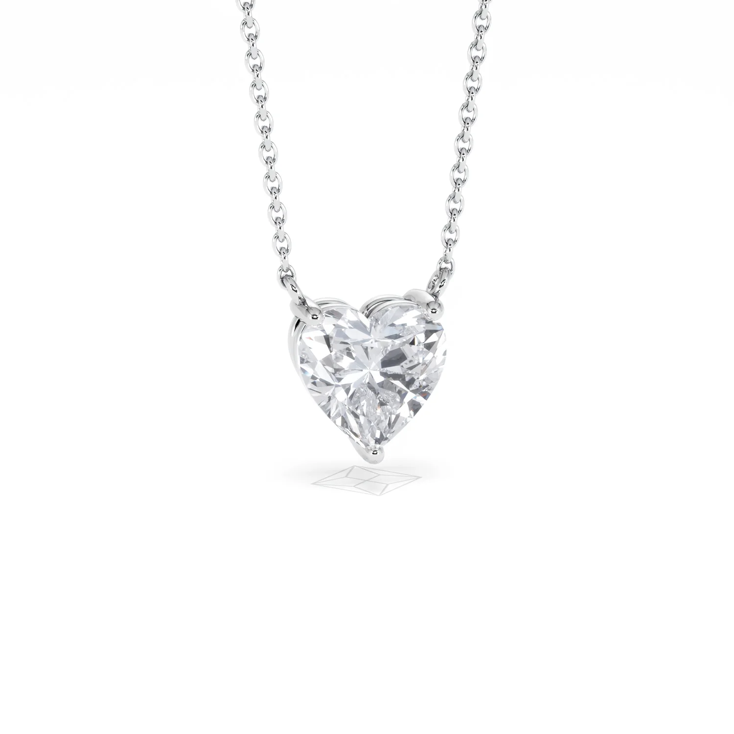 Wanderlust Floating Heart Cut Lab Diamond Solitaire Necklace 1.50ct H/SI in 9K White Gold - Image 14