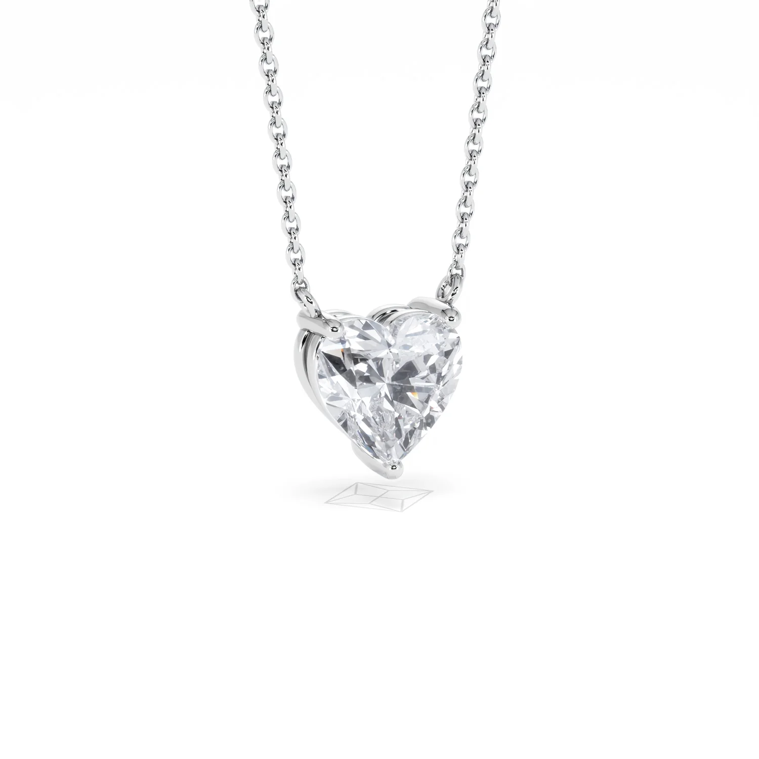 Wanderlust Floating Heart Cut Lab Diamond Solitaire Necklace 1.50ct H/SI in 9K White Gold - Image 16