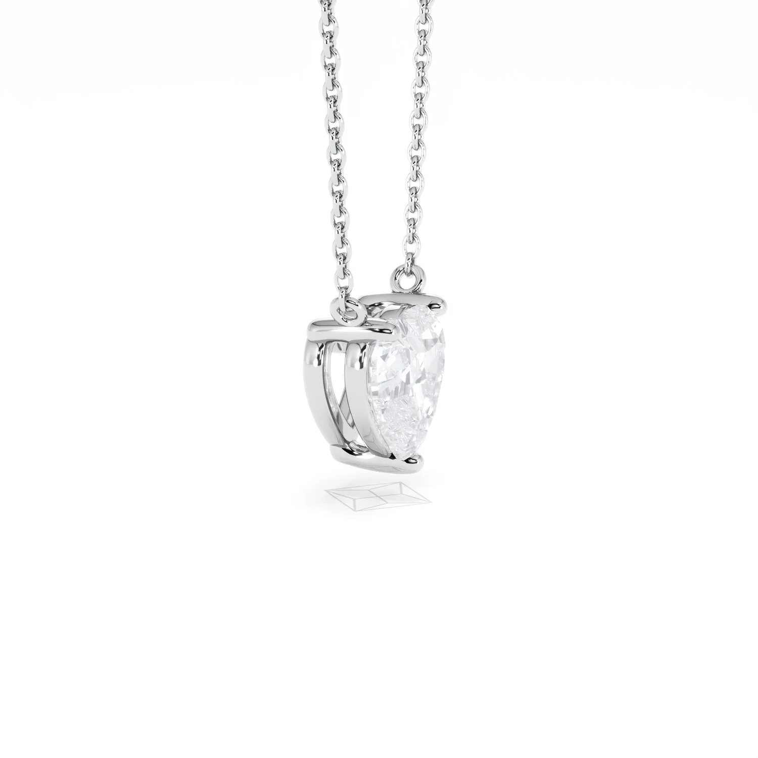 Wanderlust Floating Heart Cut Lab Diamond Solitaire Necklace 1.50ct H/SI in 9K White Gold - Image 26