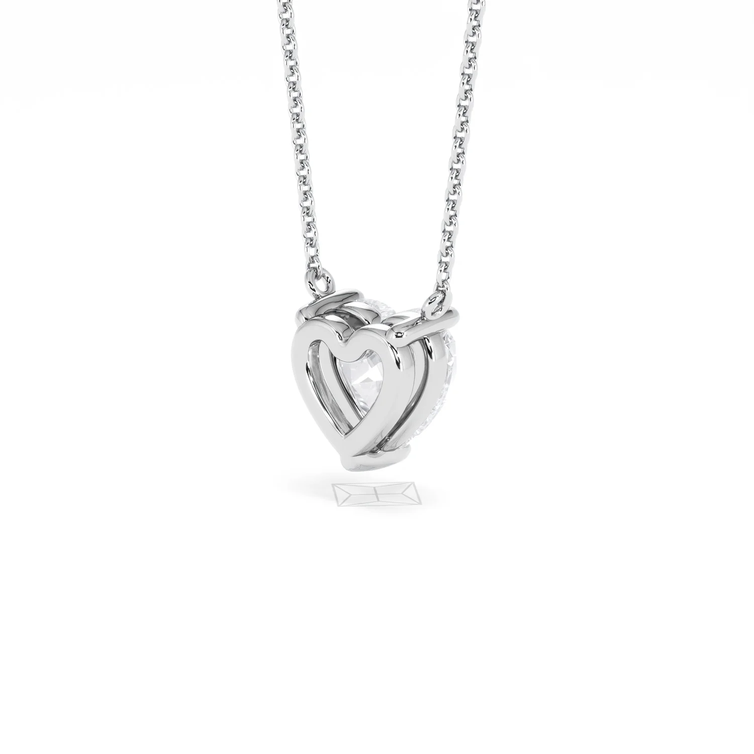 Wanderlust Floating Heart Cut Lab Diamond Solitaire Necklace 1.50ct H/SI in 9K White Gold - Image 42