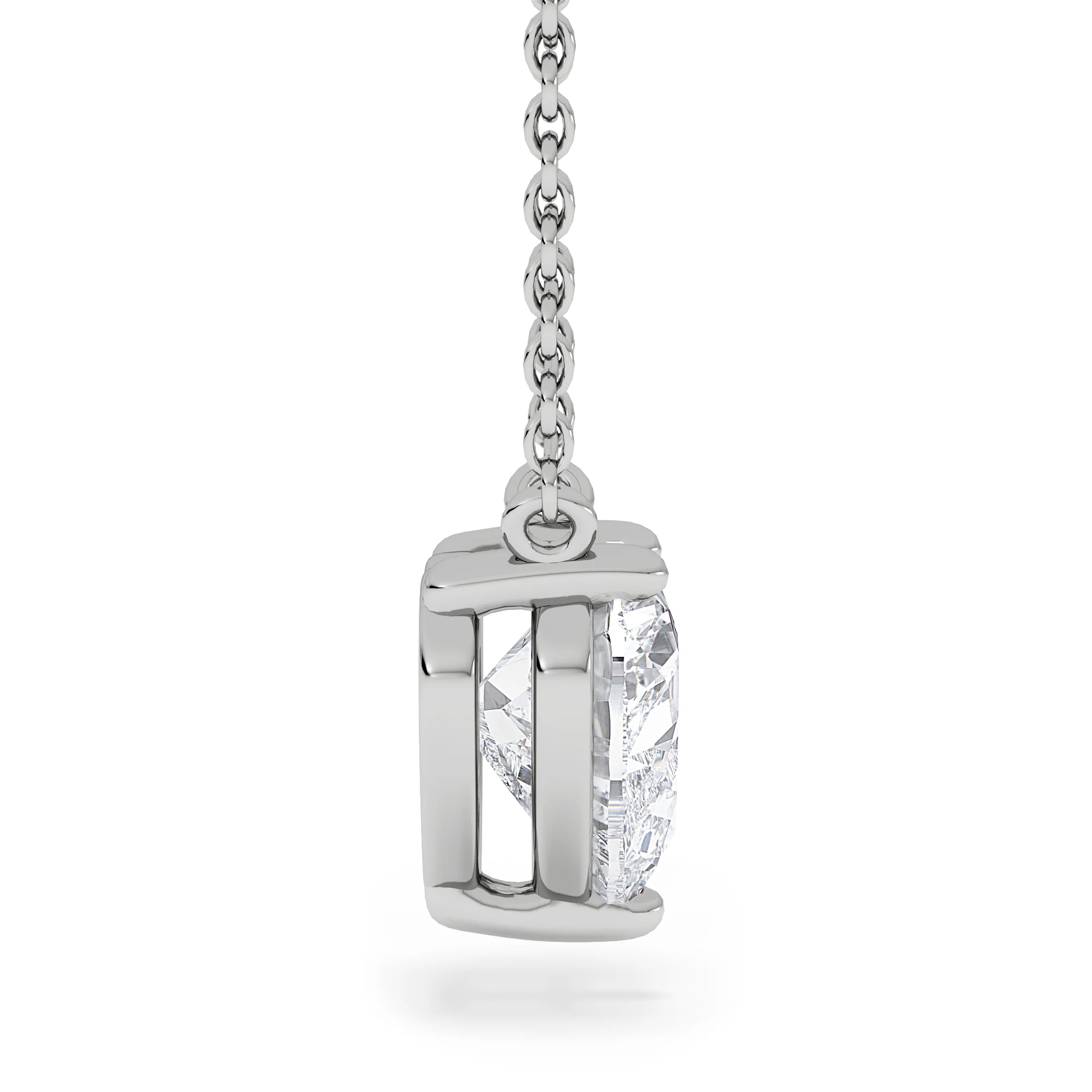 Wanderlust Floating Heart Cut Lab Diamond Solitaire Necklace 1.50ct H/SI in 9K White Gold - Image 5