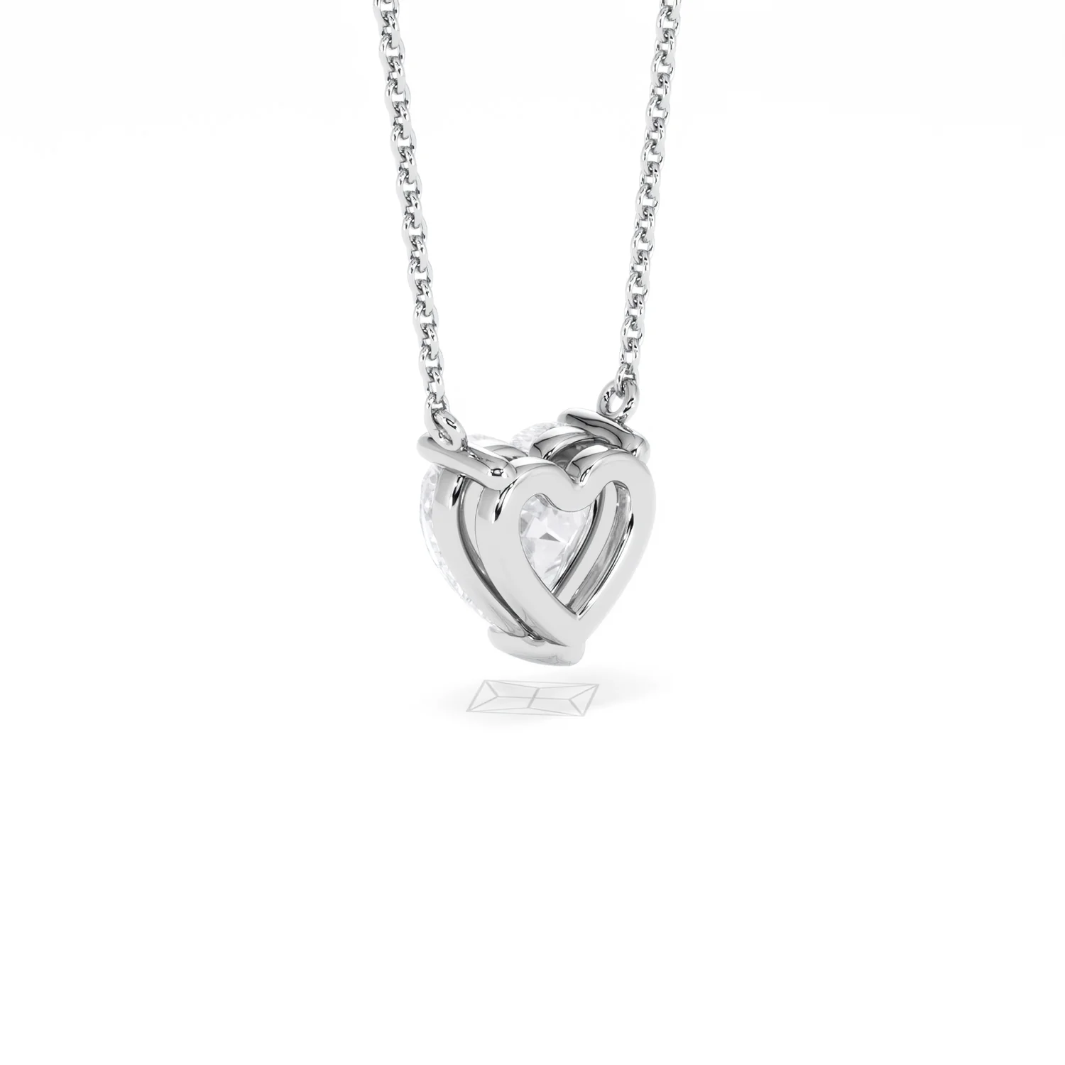 Wanderlust Floating Heart Cut Lab Diamond Solitaire Necklace 1.50ct H/SI in 9K White Gold - Image 59