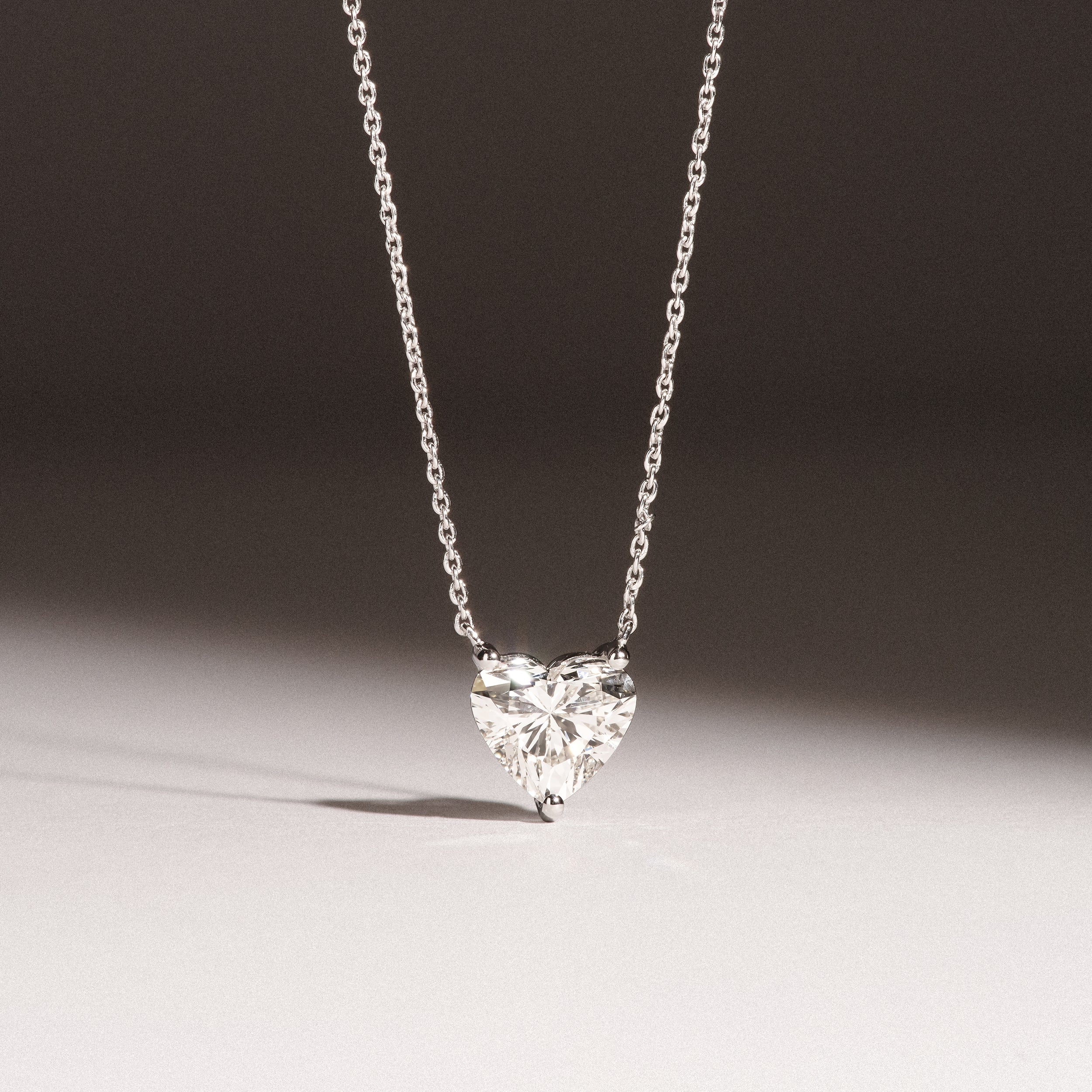 Wanderlust Floating Heart Cut Lab Diamond Solitaire Necklace 1.50ct H/SI in 9K White Gold - Image 6